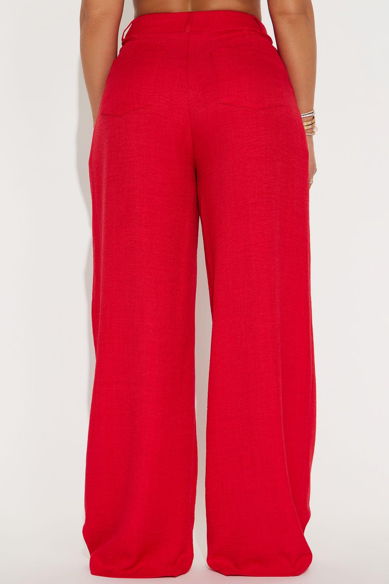 Matson Wide Leg Trouser - Red Product Image