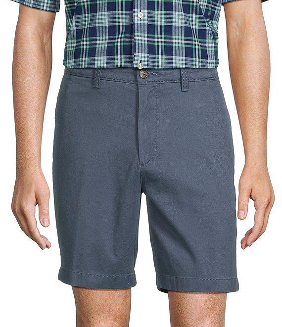 Roundtree & Yorke The Cloud Collection 8#double; Flat-Front Tech Pocket Washed Chino Shorts Product Image