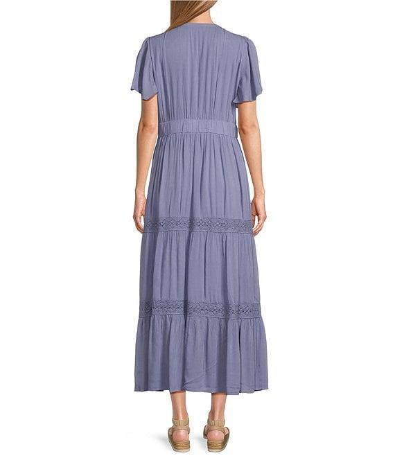 Nurture Petite Size Short Sleeve V-Neck Maxi Dress Product Image