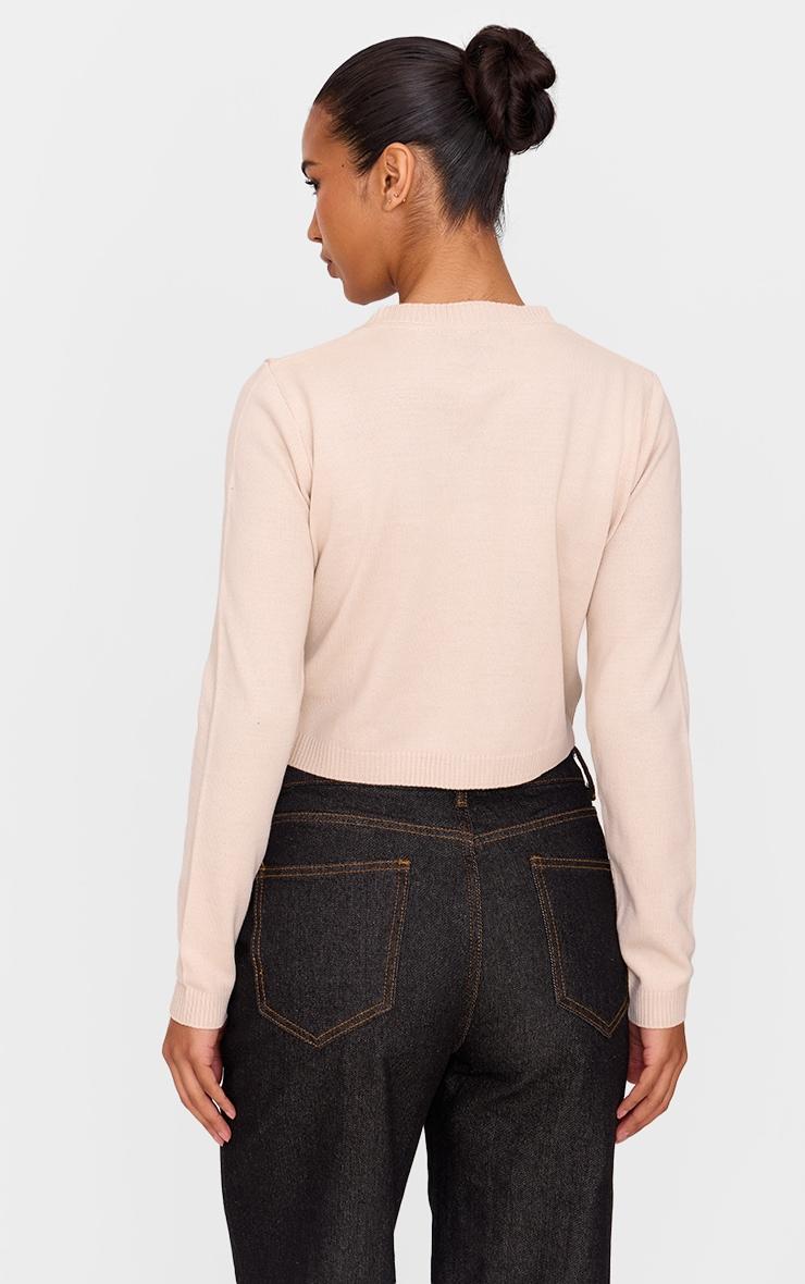 Stone Marl Basic Button Up Knit Cardigan Product Image