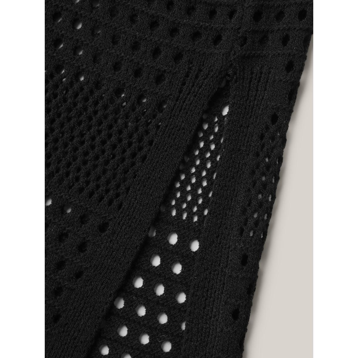 Plus Size Back Butterfly Cut-Out Slit Swim Cover-up Women's Swimwear Black Beach Loose Cut-Out Curve Swim Cover Ups BloomChic 18-20/2X Product Image