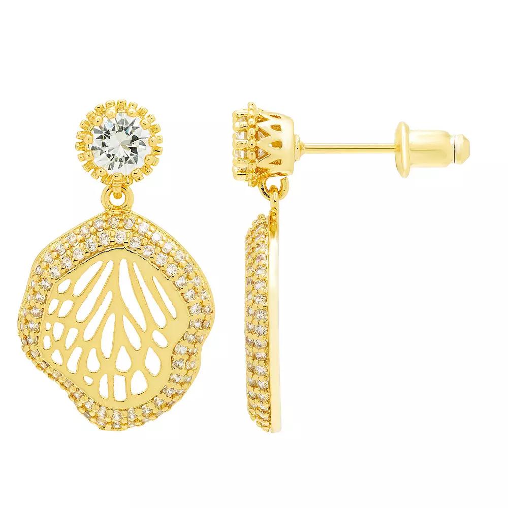 A&M Gold-Tone Beach Seashell Earrings, Womens, Gold Tone Product Image