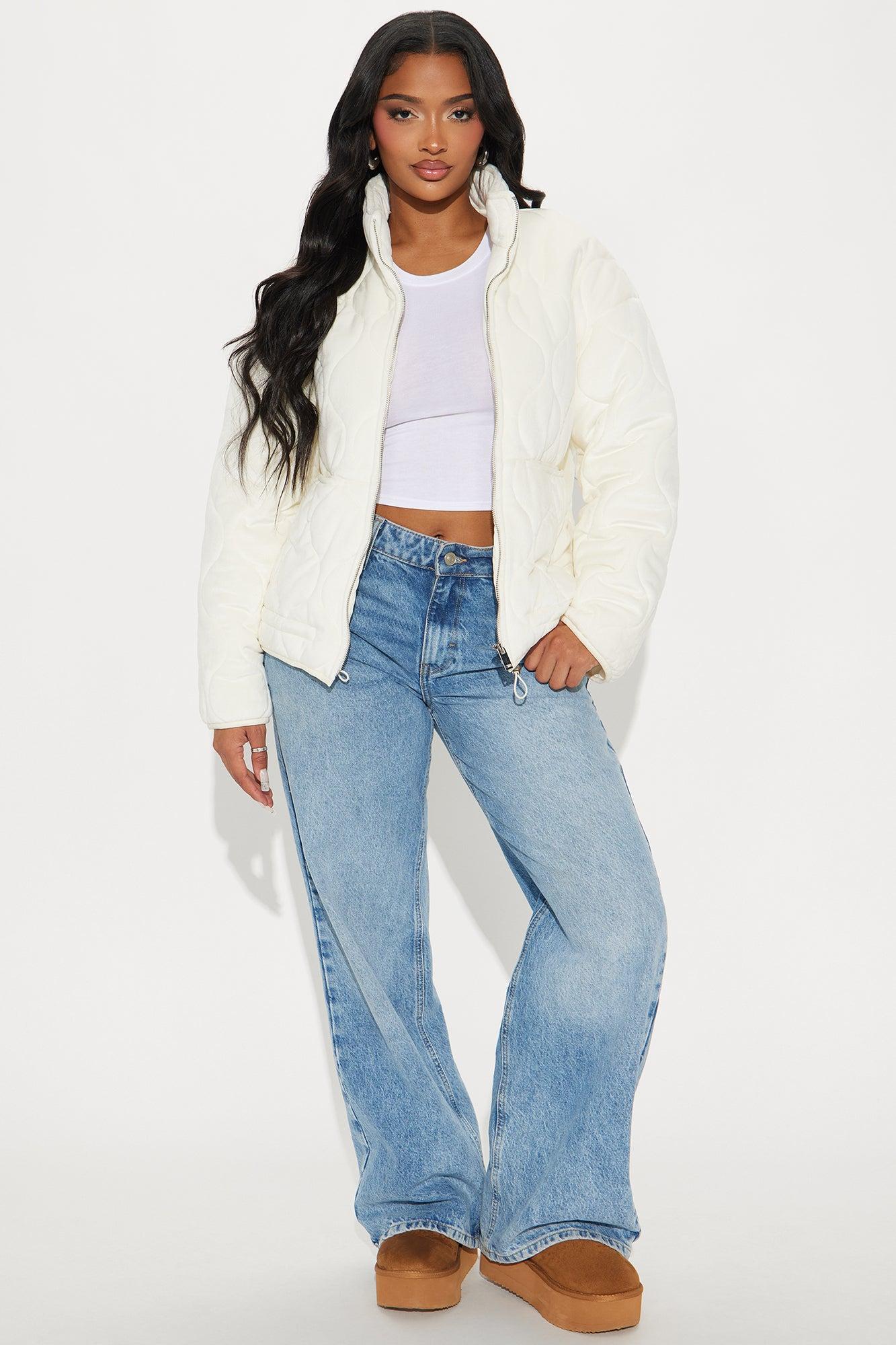 Ski Lift Lightweight Quilted Puffer Jacket - Cream Female Product Image