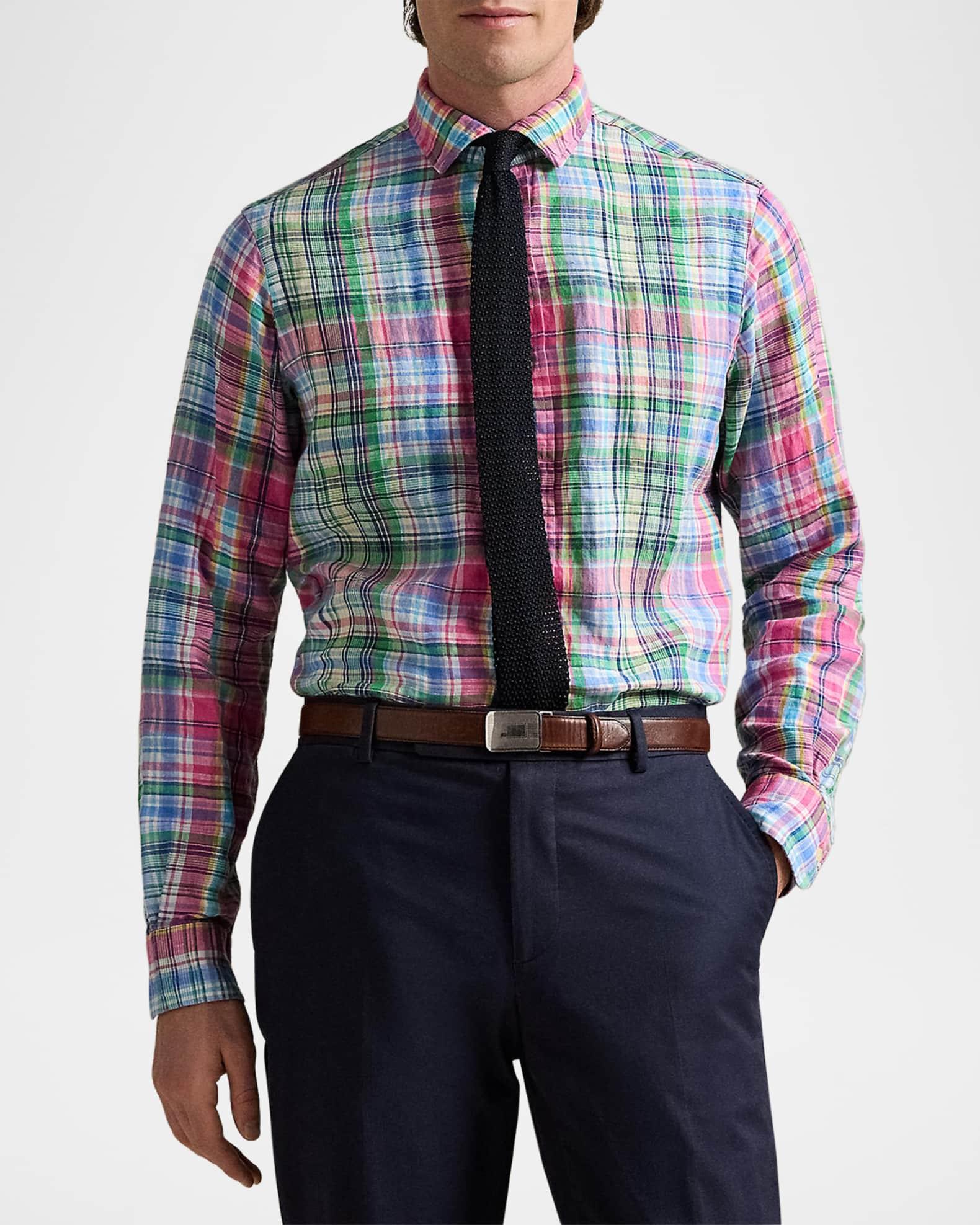 Men's Classic-Fit Slub Plaid Sport Shirt Product Image