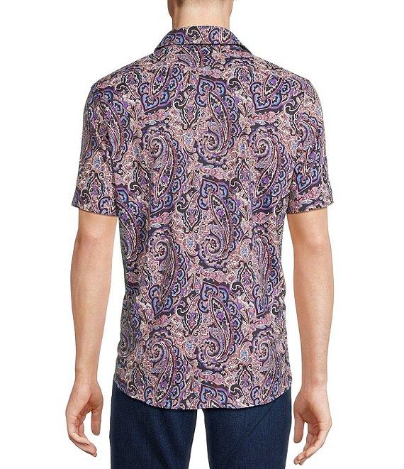 Cremieux Premium Denim Big & Tall Paisley Print Short Sleeve Woven Shirt Product Image