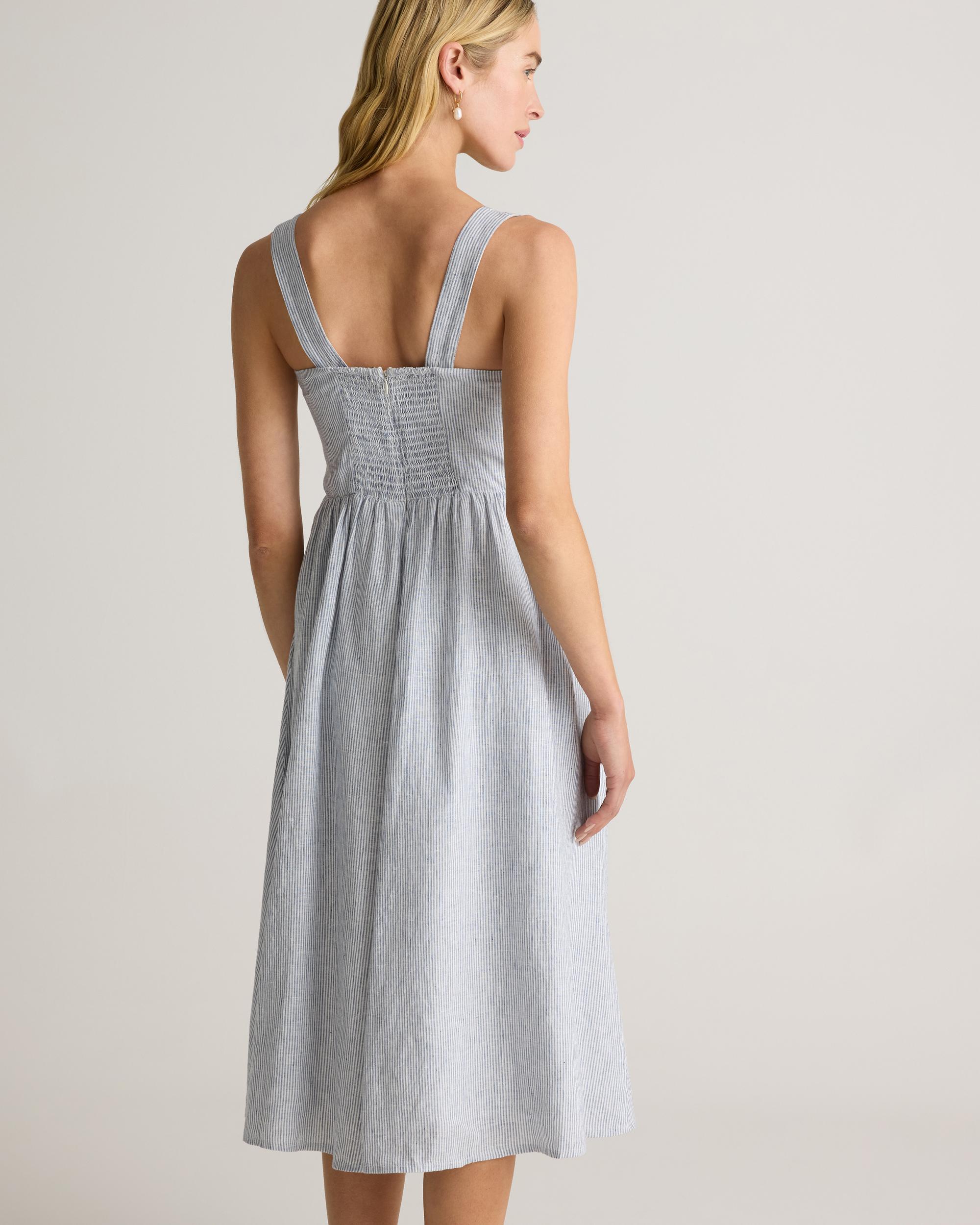 Quince | Women's 100% European Linen Fit & Flare Midi Dress Product Image
