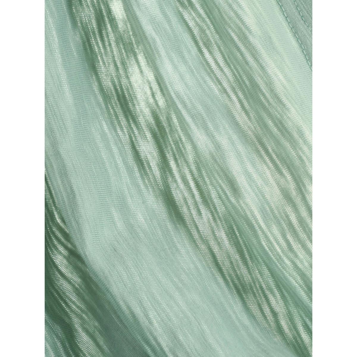 Plus Size Solid Plisse Notched T-shirt Green Women Casual Non Plain Notched collar Everyday T-shirts BloomChic 30/6X Product Image