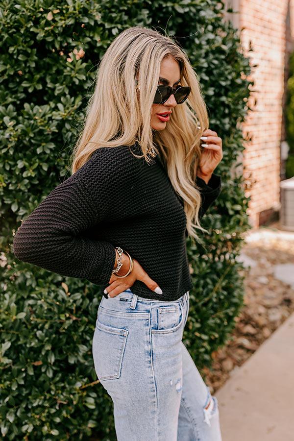 Feeling Cozy Knit Sweater in Black Product Image