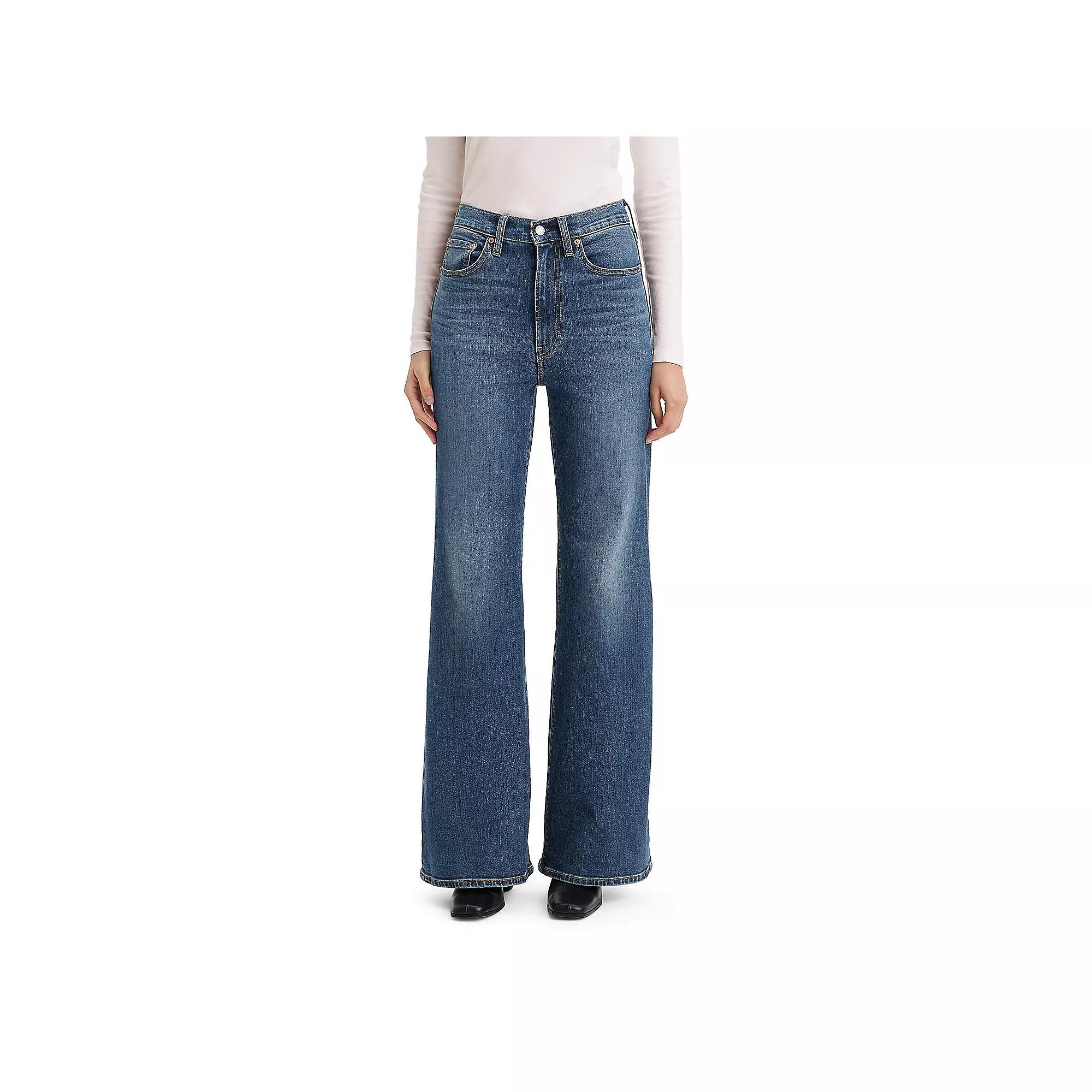 Levis Ribcage High Rise Distressed Flare Jeans Product Image