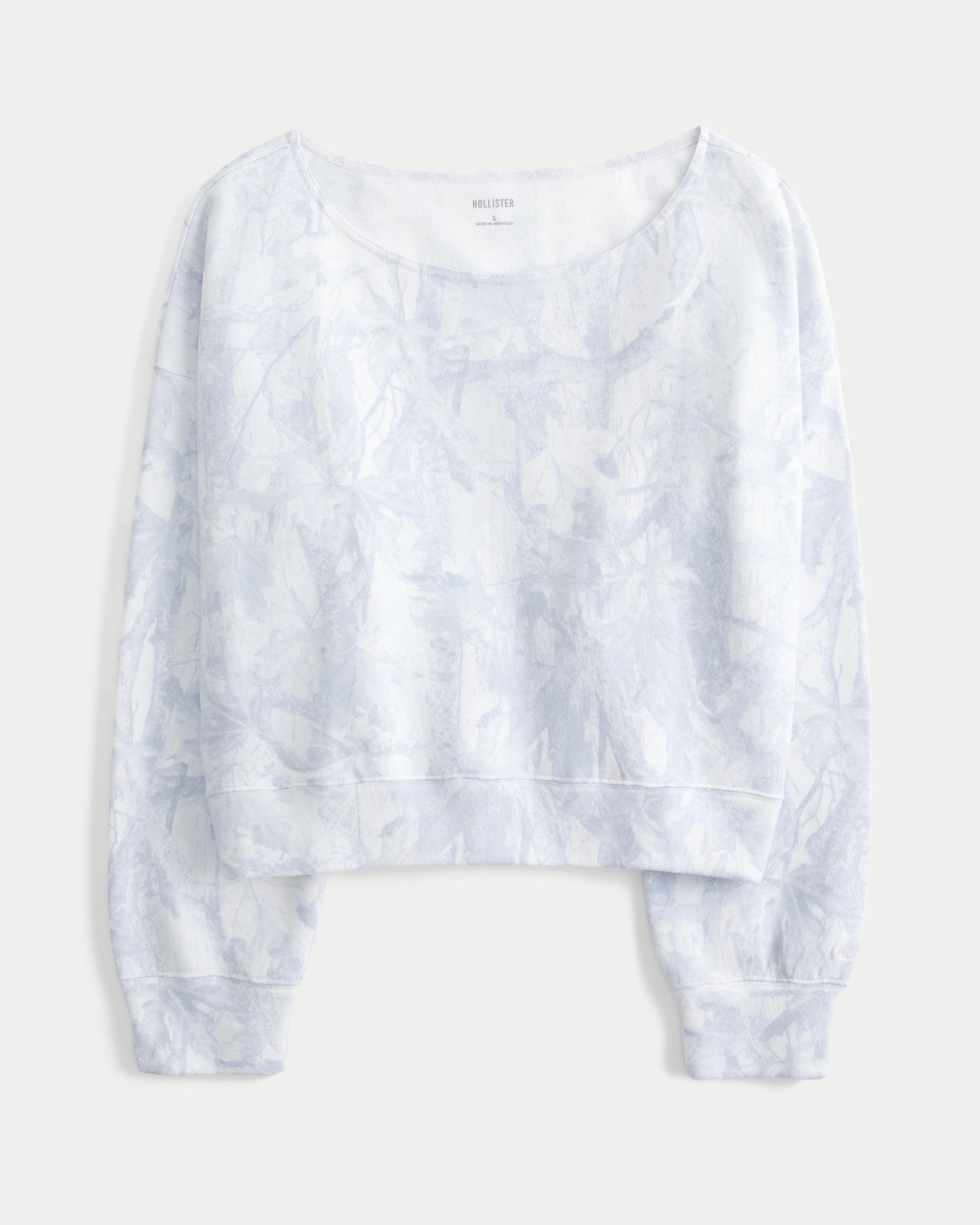 Easy Off-the-Shoulder Camo Sweatshirt Product Image