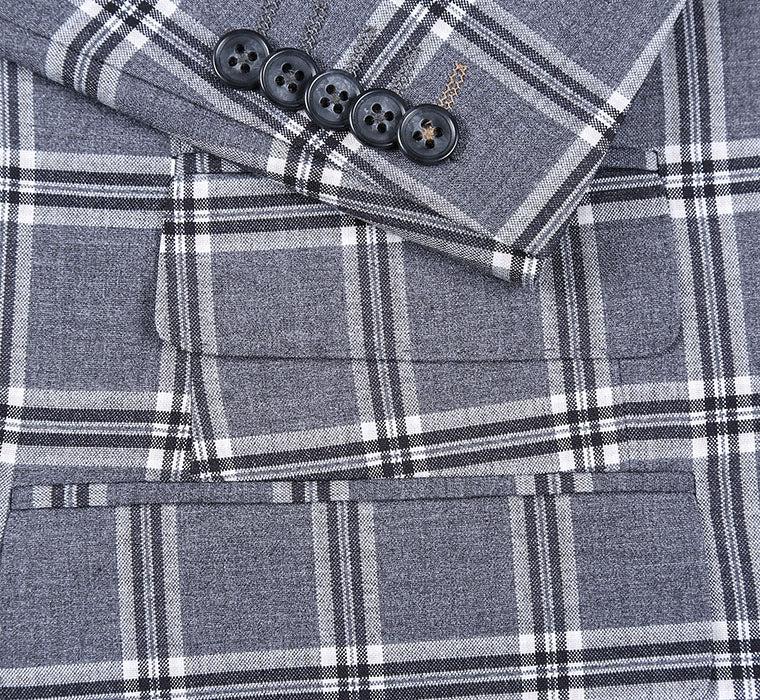 English Laundry Slim Fit Dimgray with White Check Suit Product Image