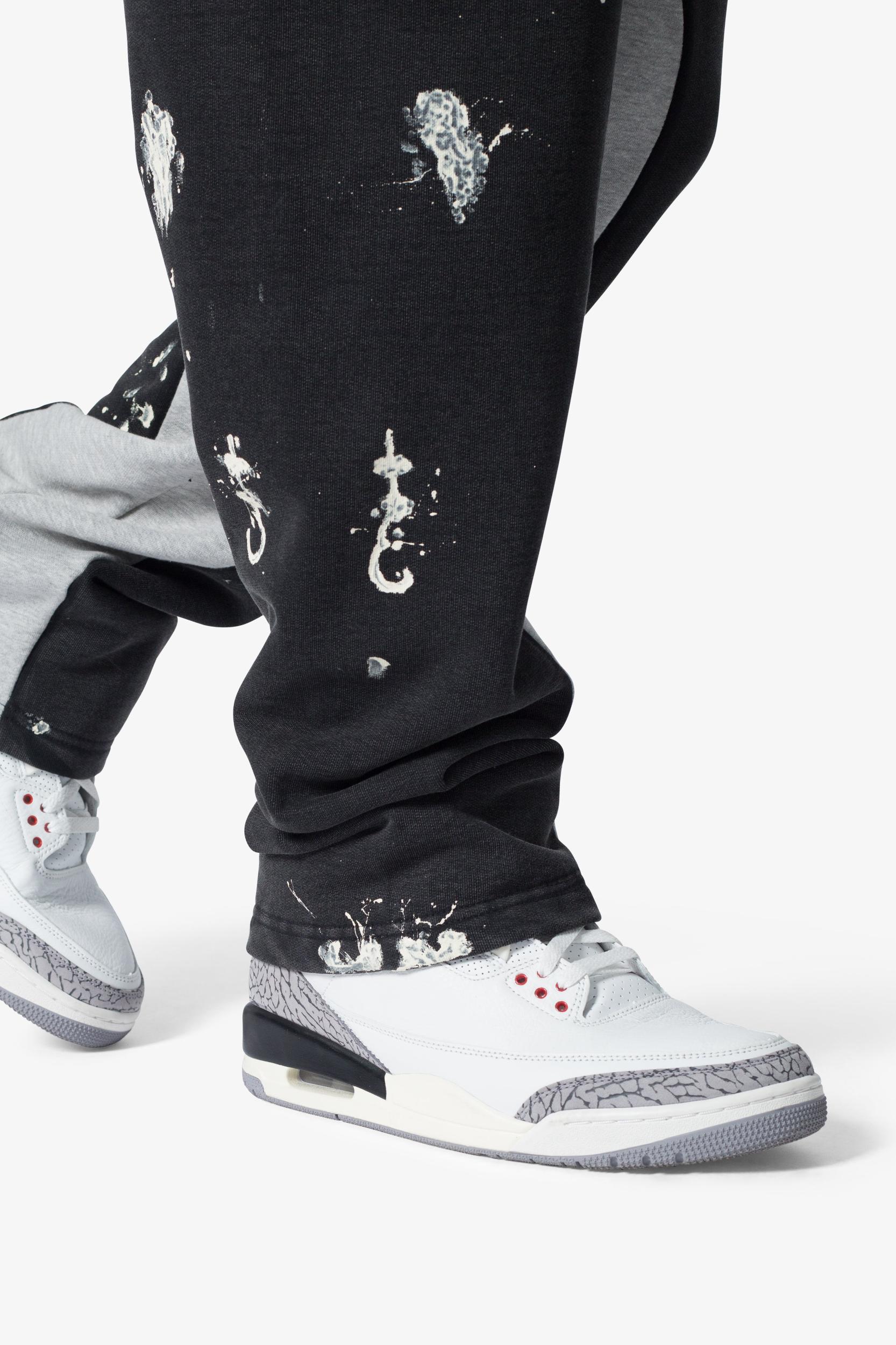 3 Patch Contrast Sweatpants - Washed Black Product Image