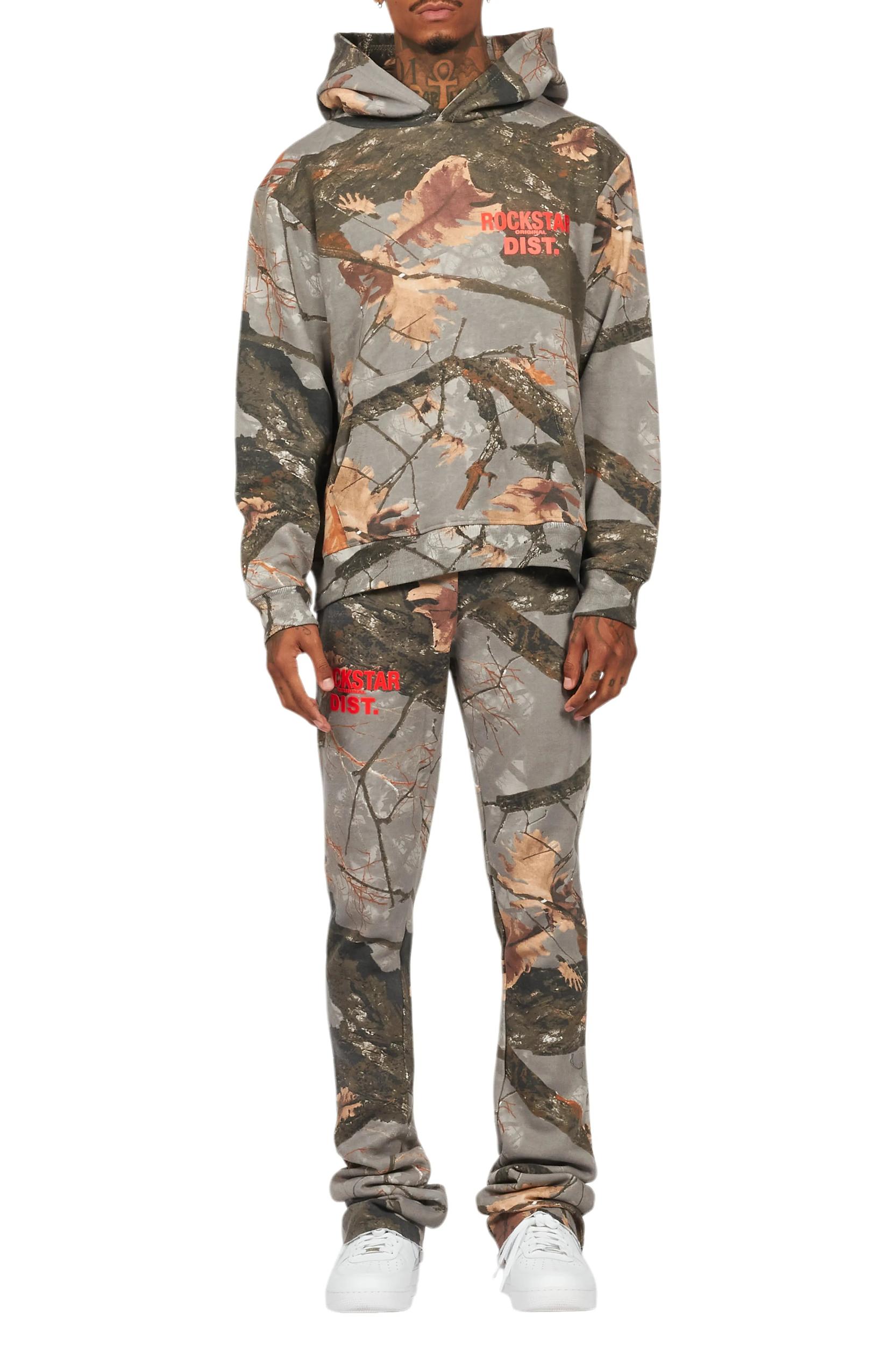 Tabby Beige Graphic Stacked Flare Track Set Male Product Image