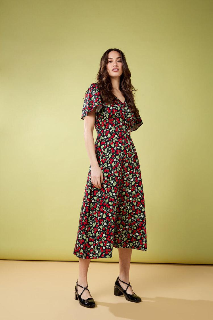 Raspberry Midi Dress Product Image