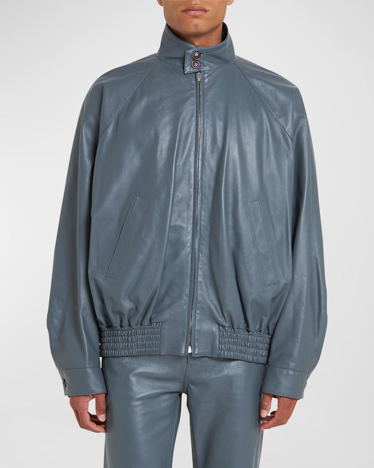 Mens Leather Blouson Jacket Product Image