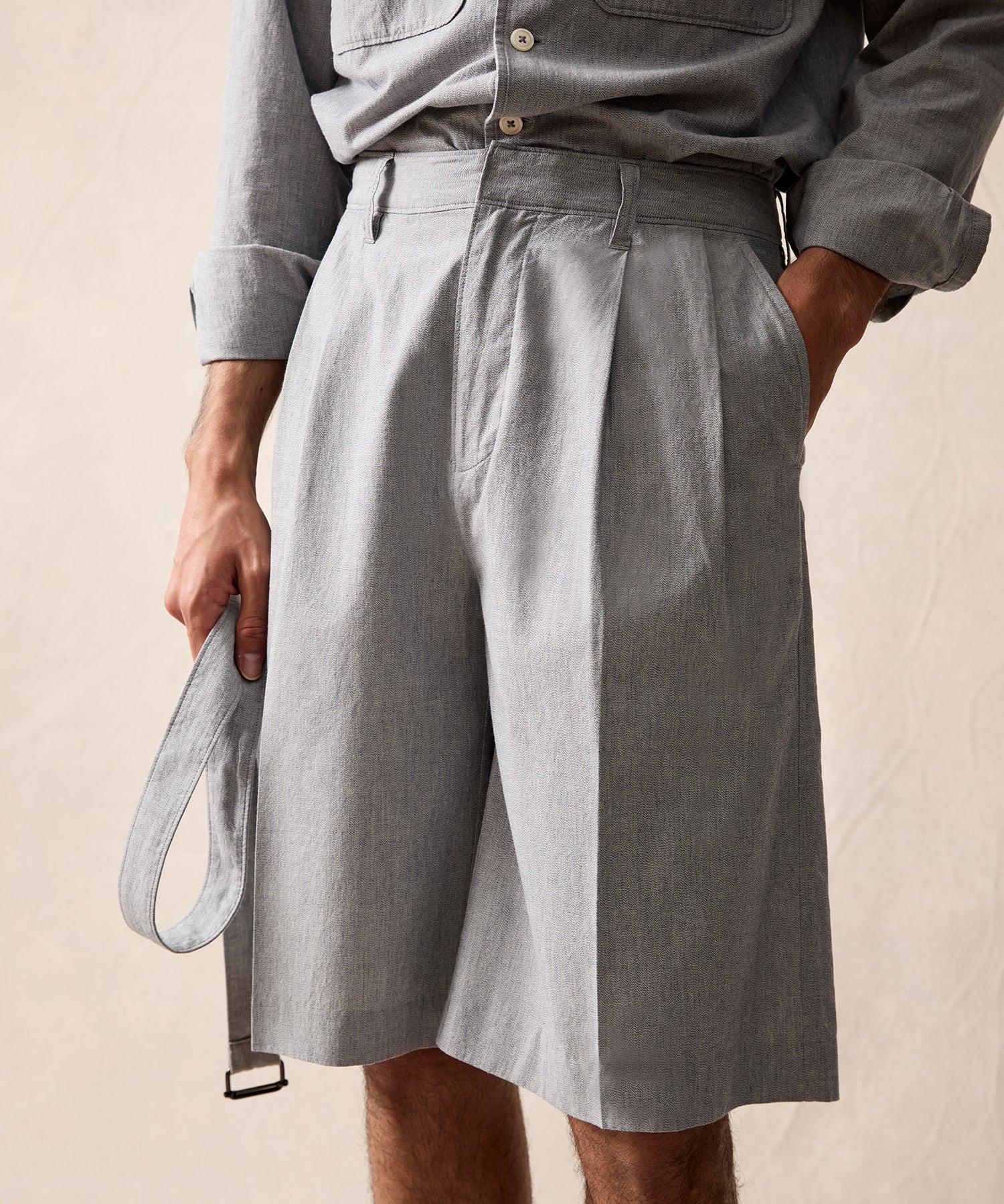 11" Japanese Belted Short in Light Grey Product Image