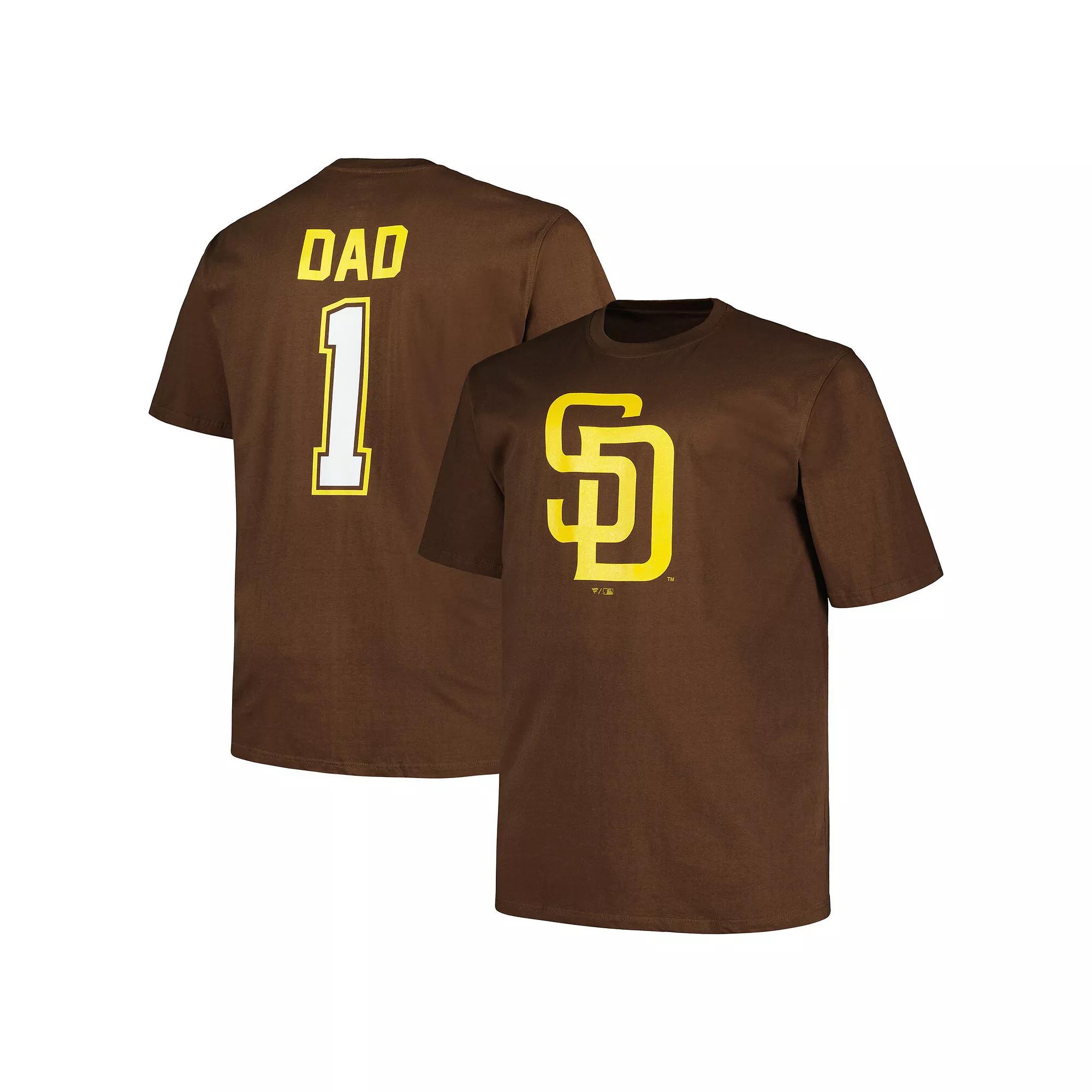 Men's Profile Brown San Diego Padres Big & Tall #1 Dad T-Shirt, Size: 4XB Product Image