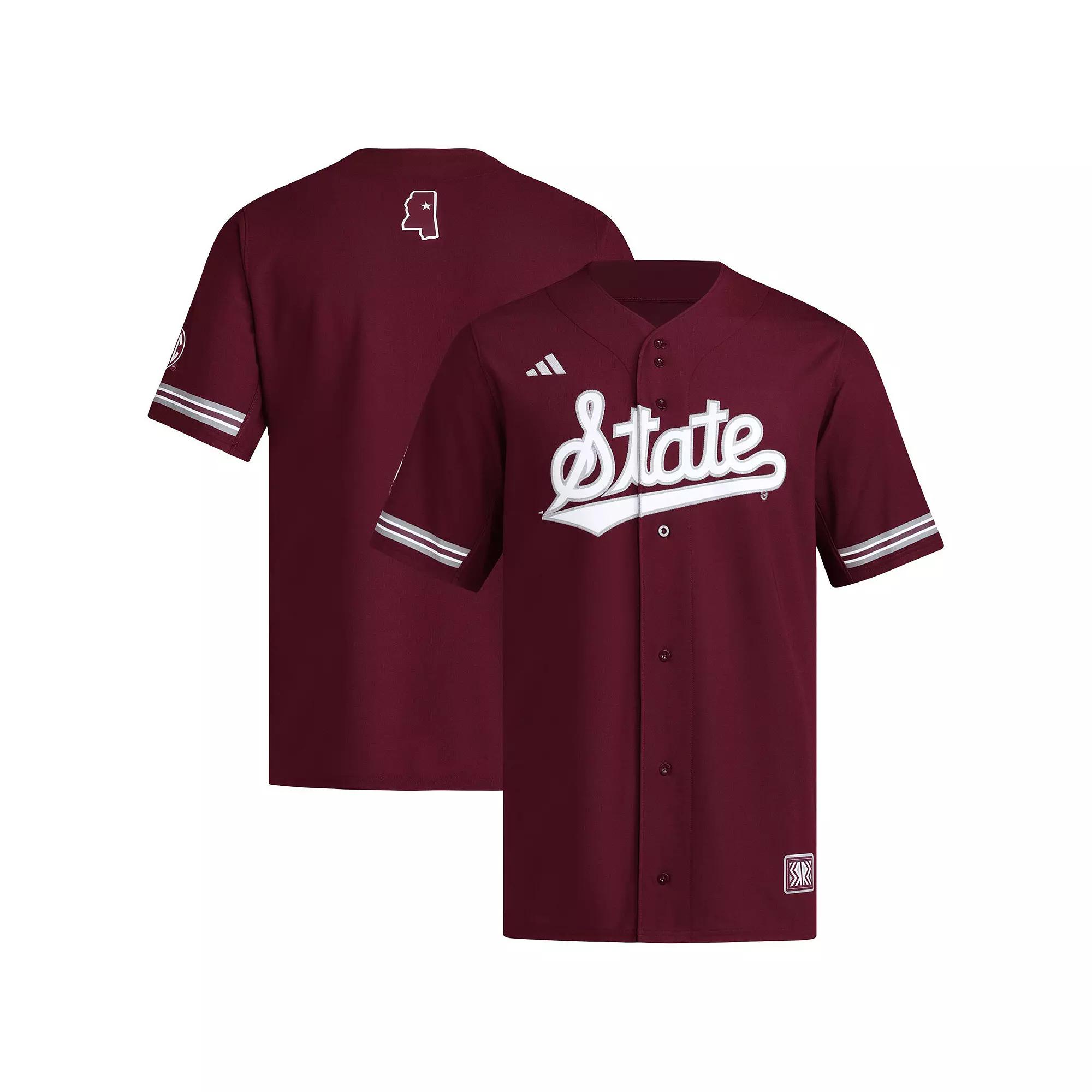 Men's adidas  Maroon Mississippi State Bulldogs Reversible Retro Full-Button Baseball Jersey, Size: Medium, Mst Red Product Image