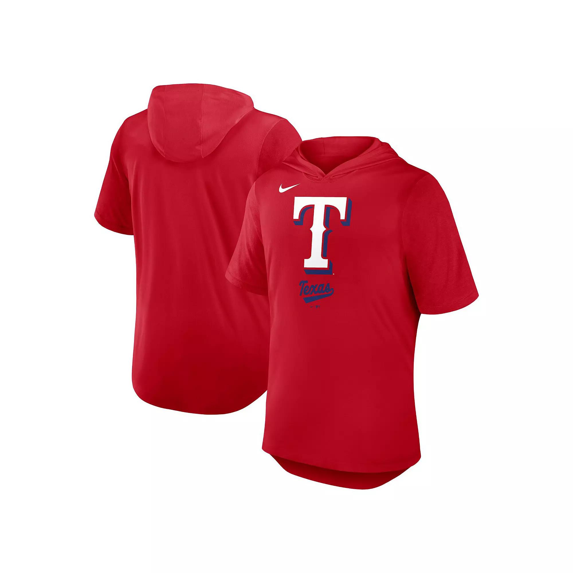 Men's Nike Red Texas Rangers Tri-Blend Performance Hoodie T-Shirt, Size: 2XL Product Image