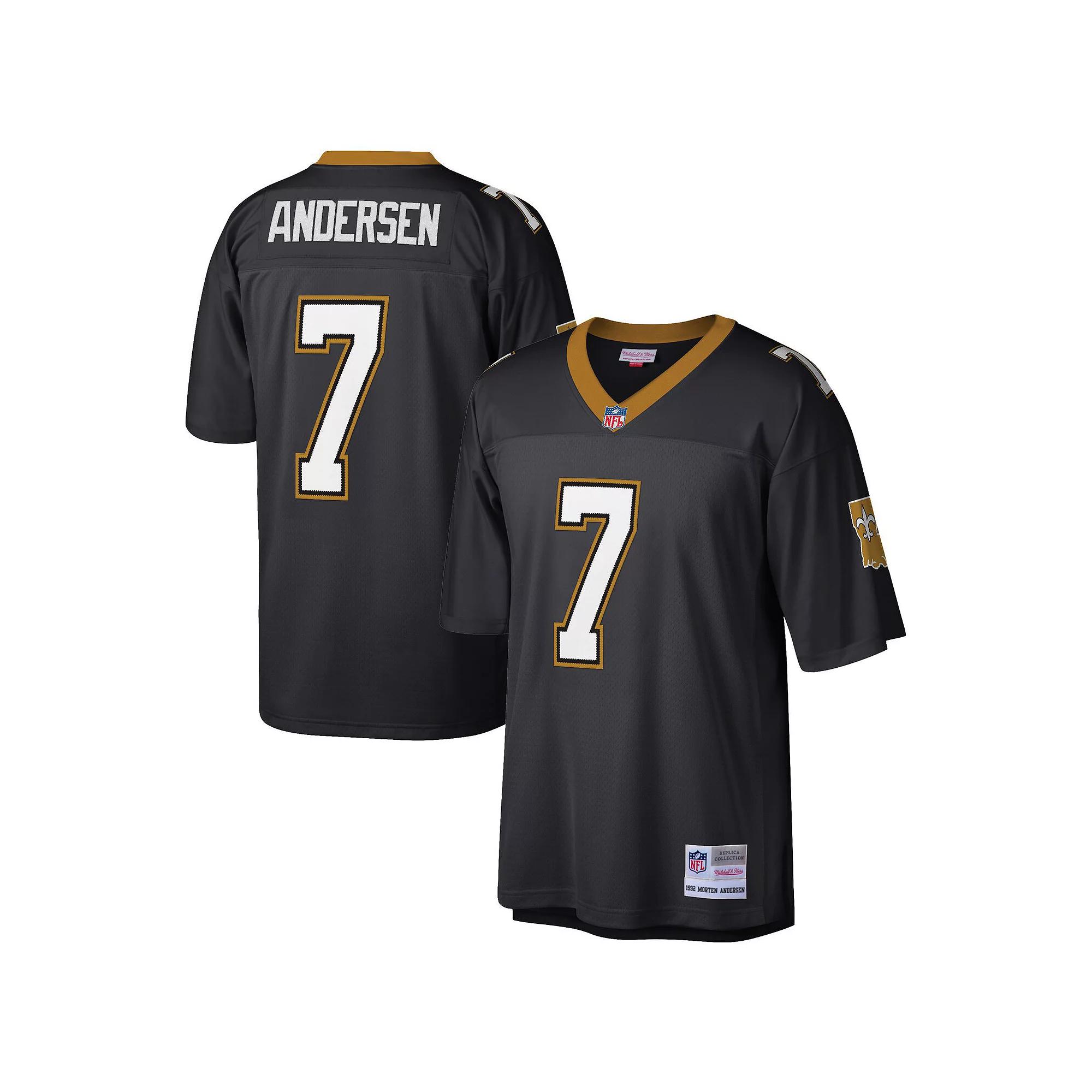 Men's Mitchell & Ness Morten Andersen Black New Orleans Saints Retired Player Legacy Replica Jersey,  Product Image
