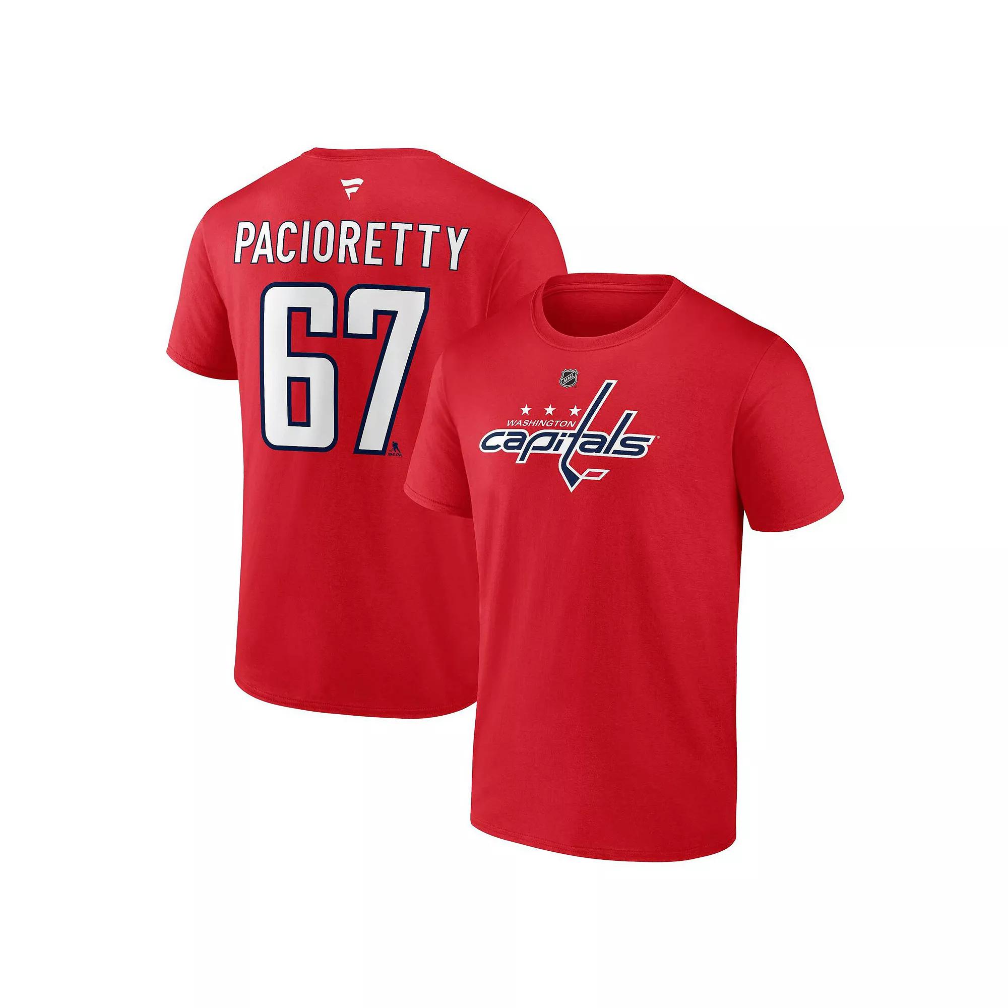 Men's Fanatics Branded Max Pacioretty Red Washington Capitals Authentic Stack Name & Number T-Shirt,  Product Image