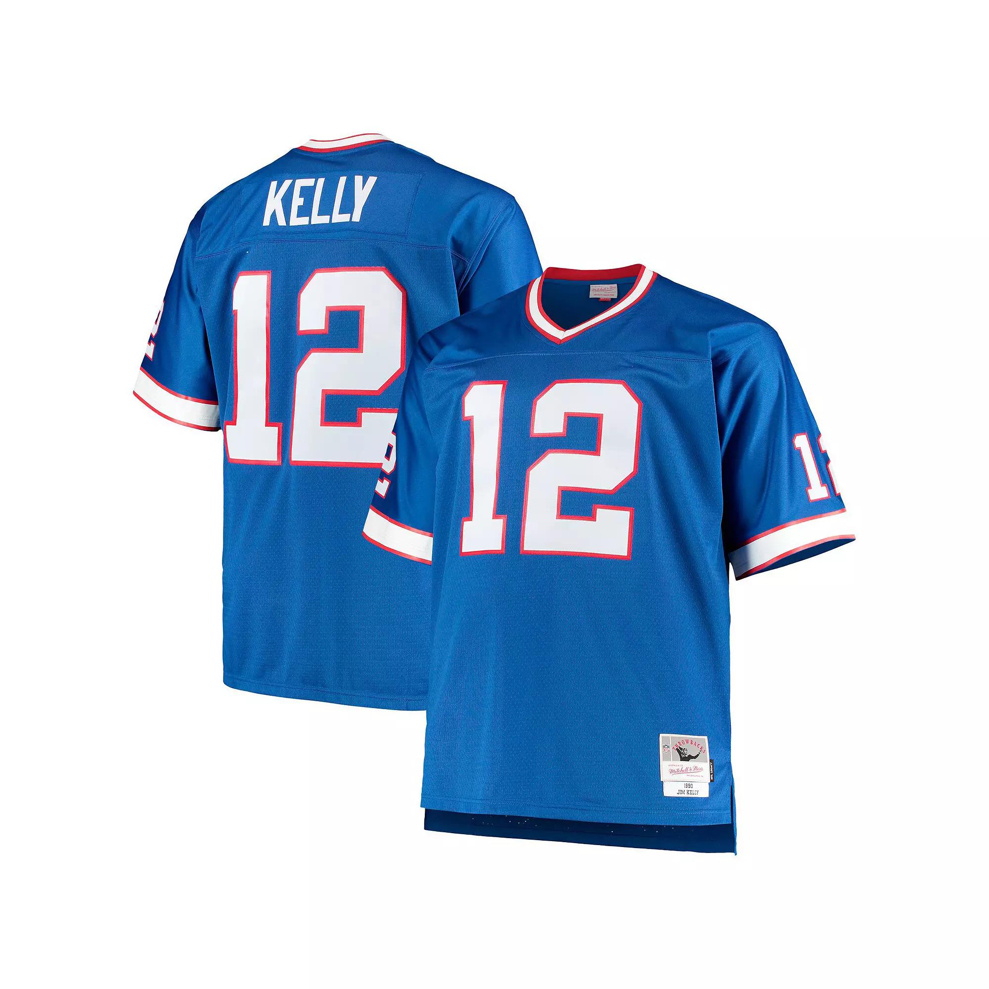 Men's Mitchell & Ness Jim Kelly Royal Buffalo Bills Big & Tall 1990 Retired Player Replica Jersey,  Product Image