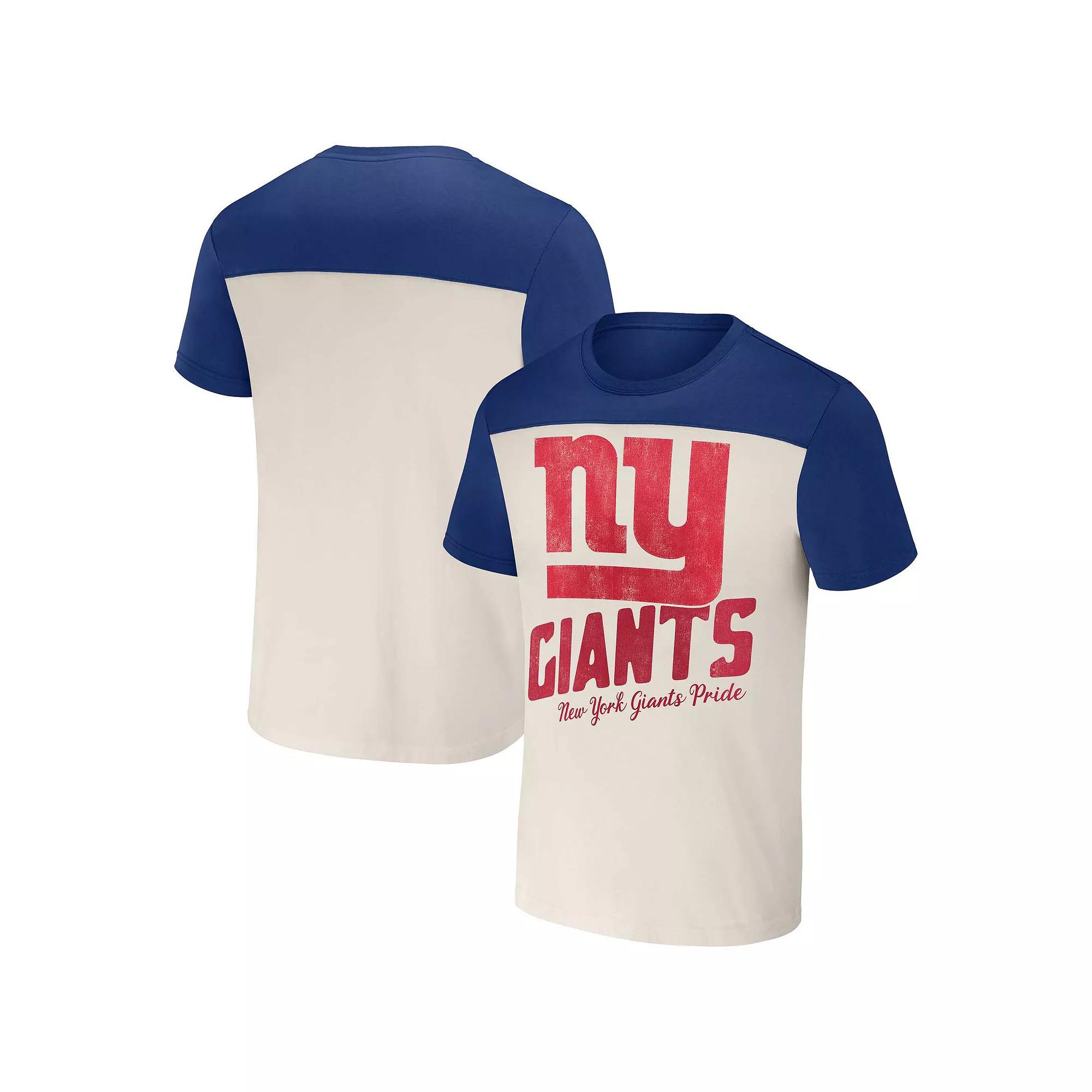 Men's NFL x Darius Rucker Collection by Fanatics Cream New York Giants Colorblocked T-Shirt, Size: Medium, Beige Product Image