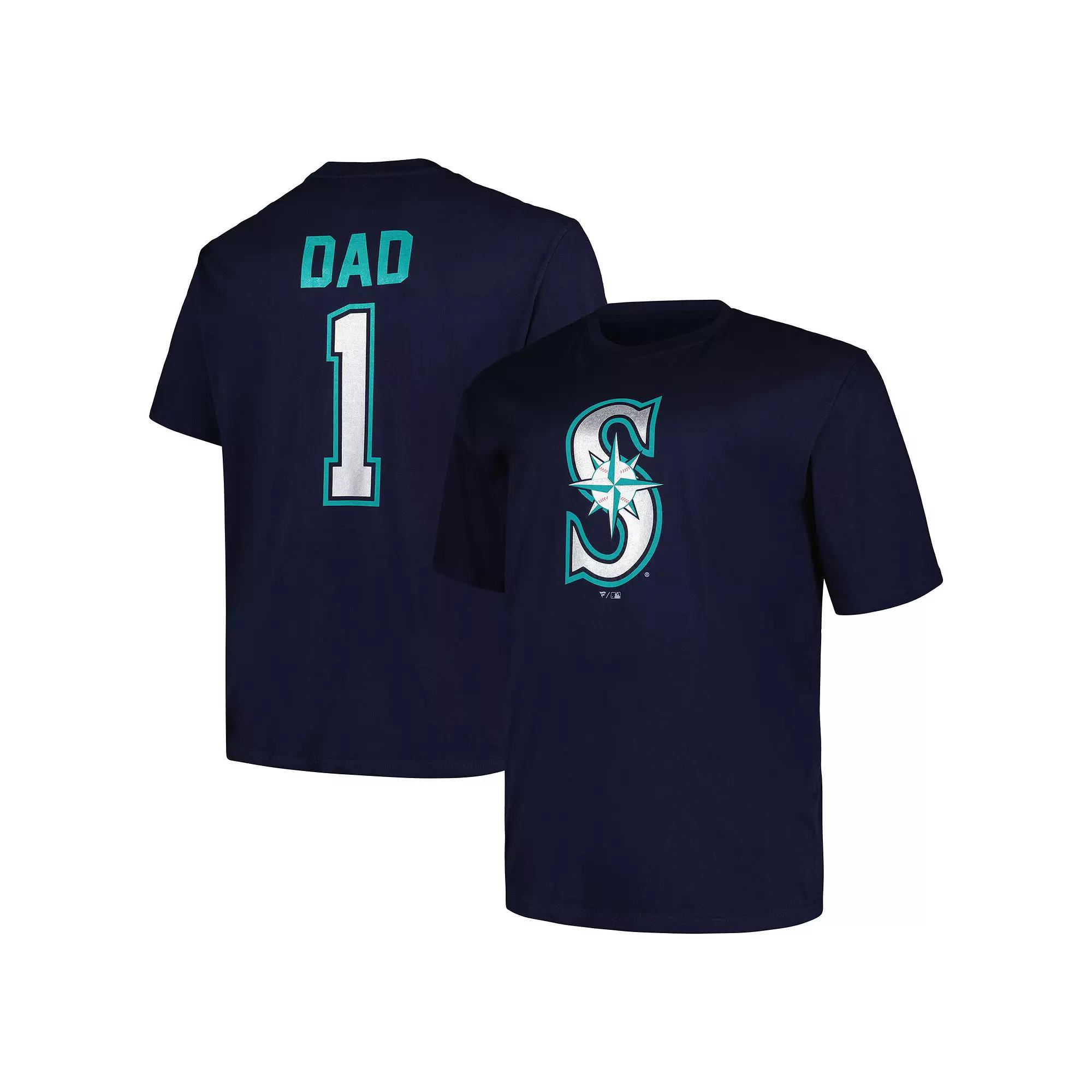 Men's Profile Navy Seattle Mariners Big & Tall #1 Dad T-Shirt, Size: 3XLT, Blue Product Image