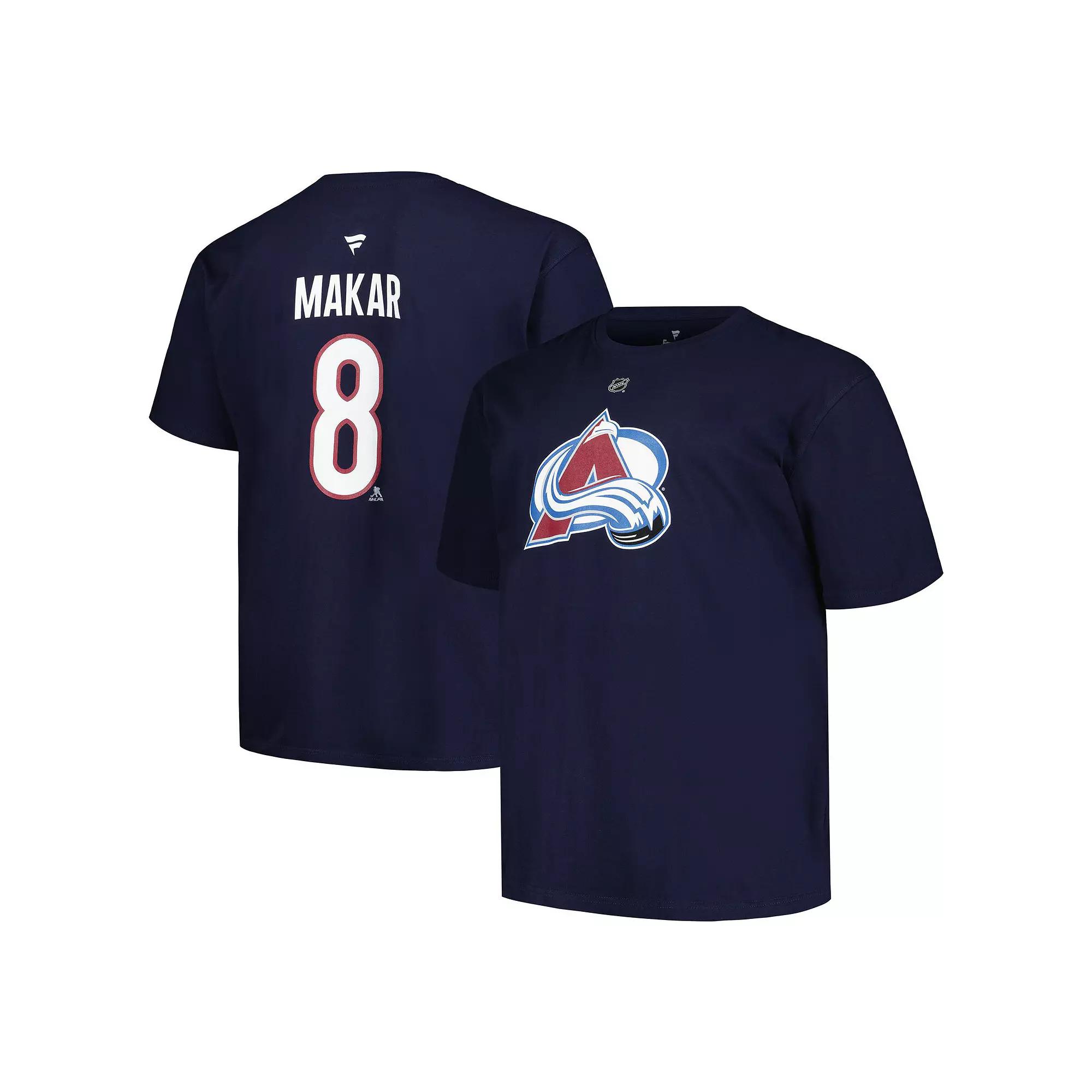 Men's Fanatics Branded Cale Makar Navy Colorado Avalanche Big & Tall Name & Number T-Shirt,  Product Image