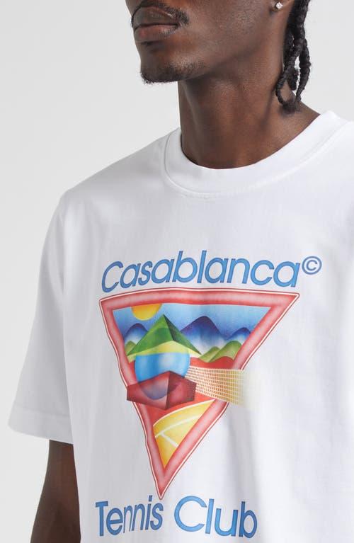 CASABLANCA Cotton Crew Neck T-shirt With Graphic Print In White Product Image