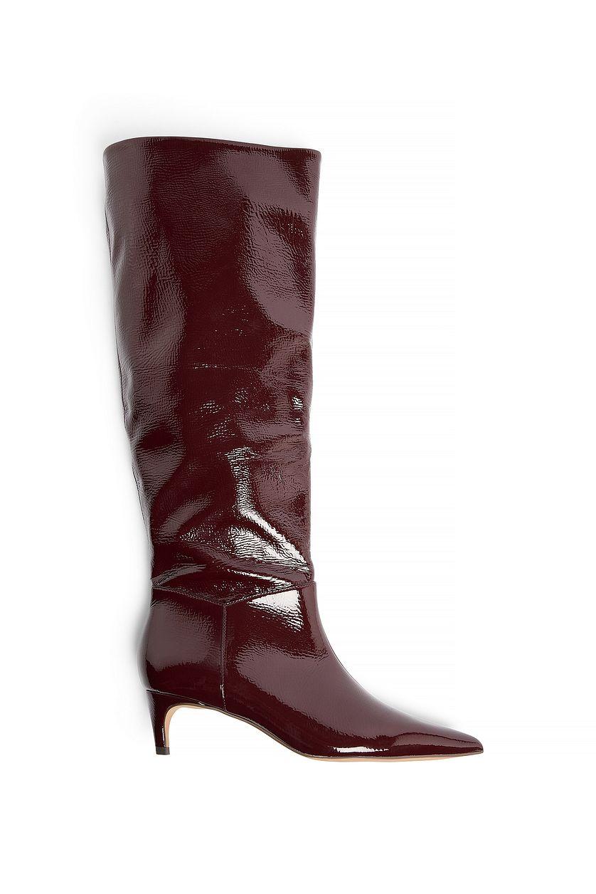 Textured glossy boots Product Image