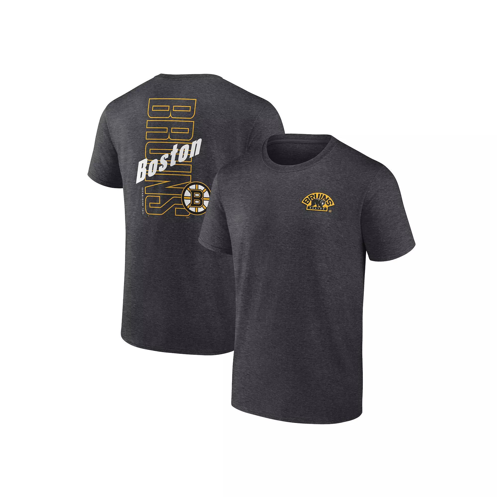 Men's Fanatics Branded Heather Charcoal Boston Bruins Backbone T-Shirt,  Product Image