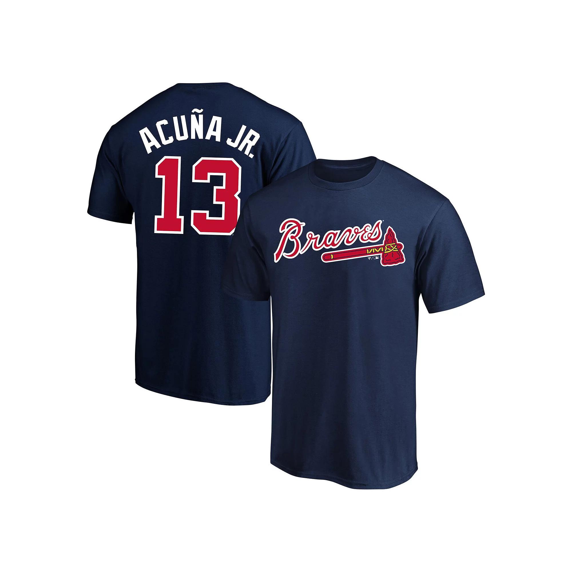 Men's Profile Ronald Acuna Navy Atlanta Braves Big & Tall Name & Number T-Shirt,  Product Image