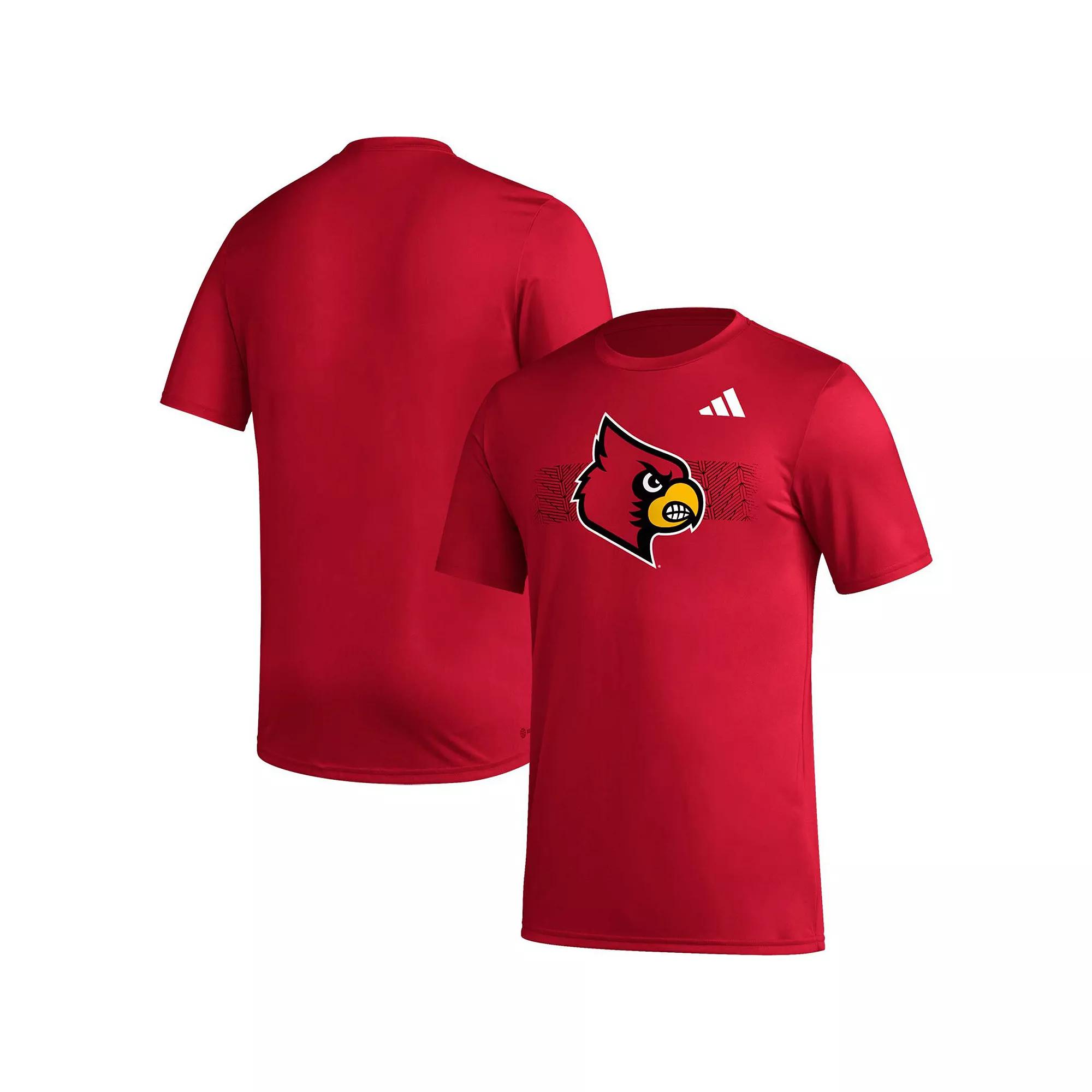 Men's adidas Red Louisville Cardinals Pregame AEROREADY T-Shirt,  Product Image