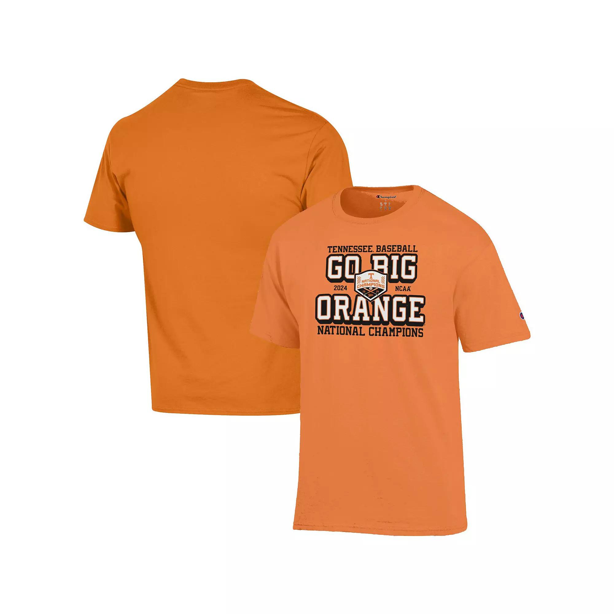 Men's Champion Tennessee Orange Tennessee Volunteers 2024 NCAA Men's Baseball College World Series Champions Go Big Orange T-Shirt, Size: Small Product Image