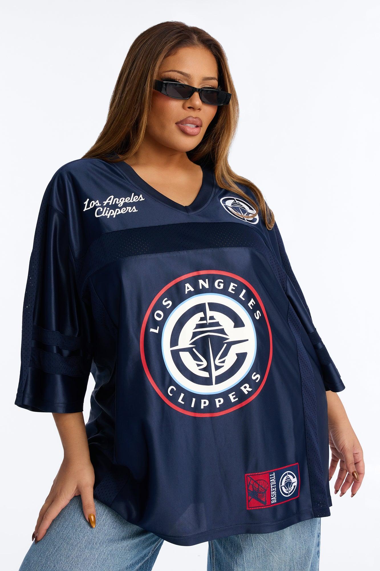 NBA Clippers Oversized Mesh Tee - Navy Female Product Image