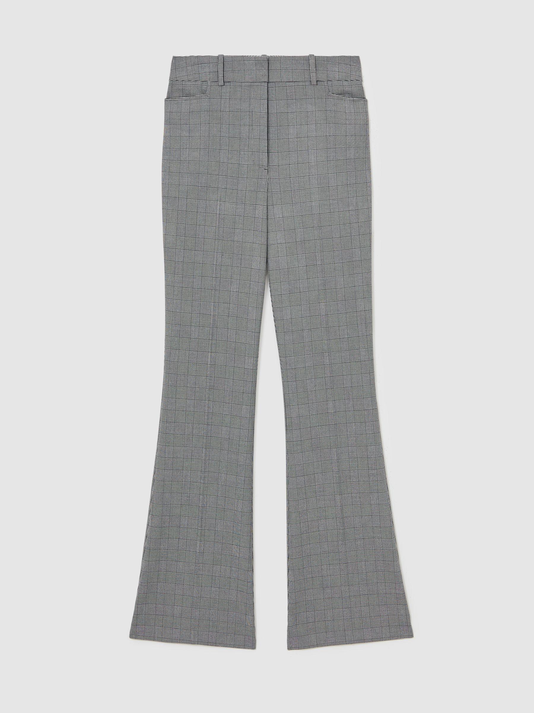 Petite Check Flared Suit Trousers in Grey Product Image