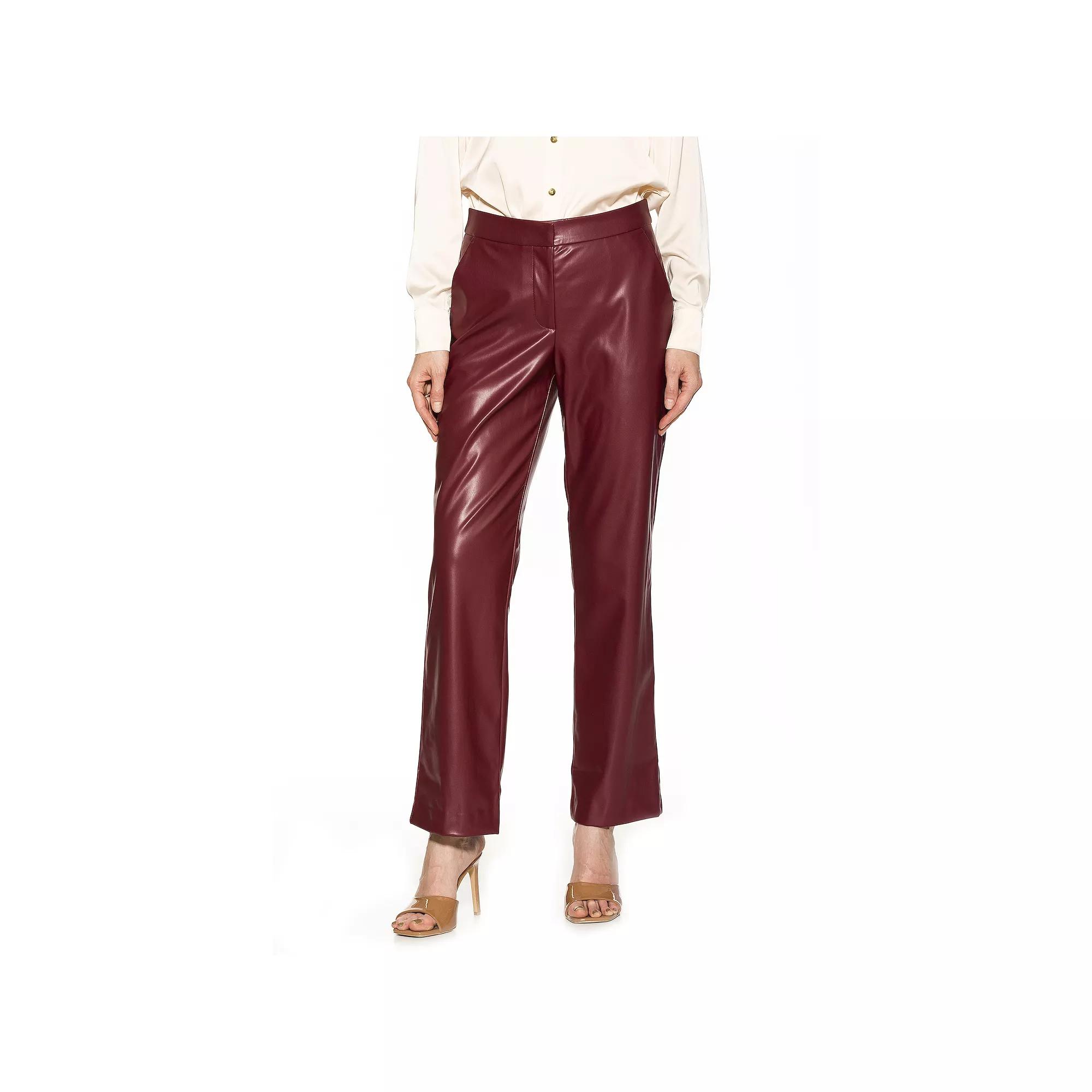 Women's ALEXIA ADMOR Faux-Leather Fitted Wide-Leg Pants,  Product Image