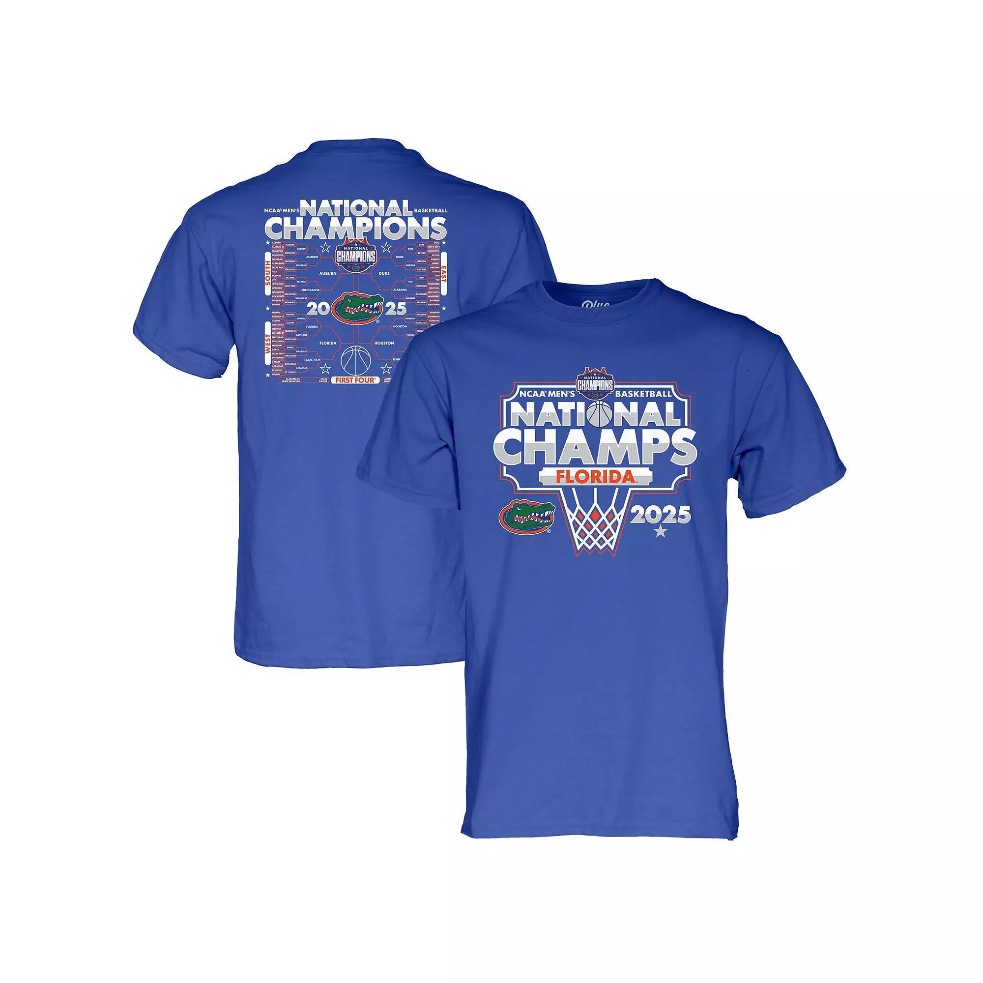 Men's Blue 84 Royal Florida Gators 2025 NCAA Men's Basketball National Champions Bracket T-Shirt, Size: Large Product Image