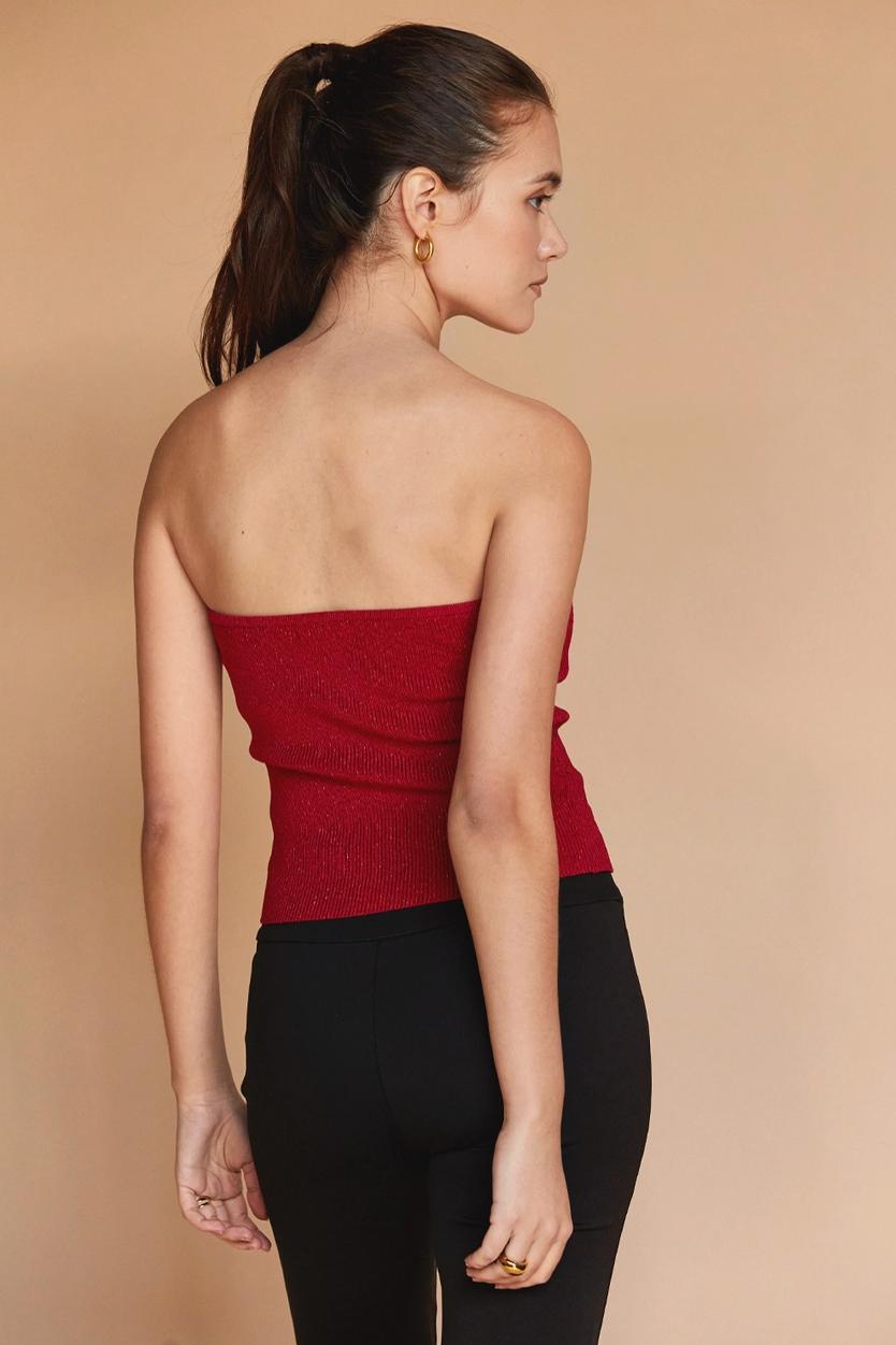 Rey Lurex Rib Corset Top Product Image