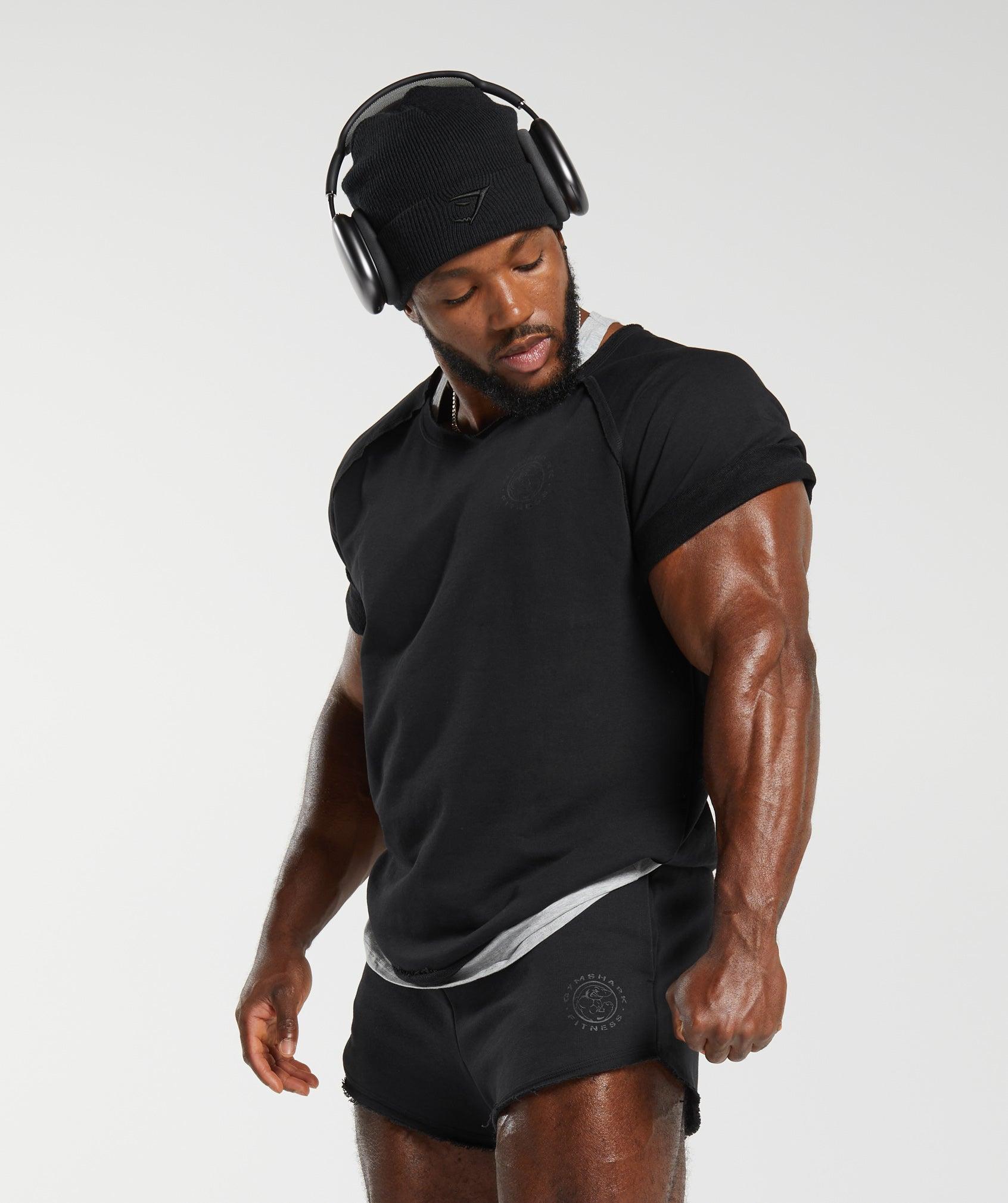 Gymshark Legacy Rag Top - Black Male Product Image