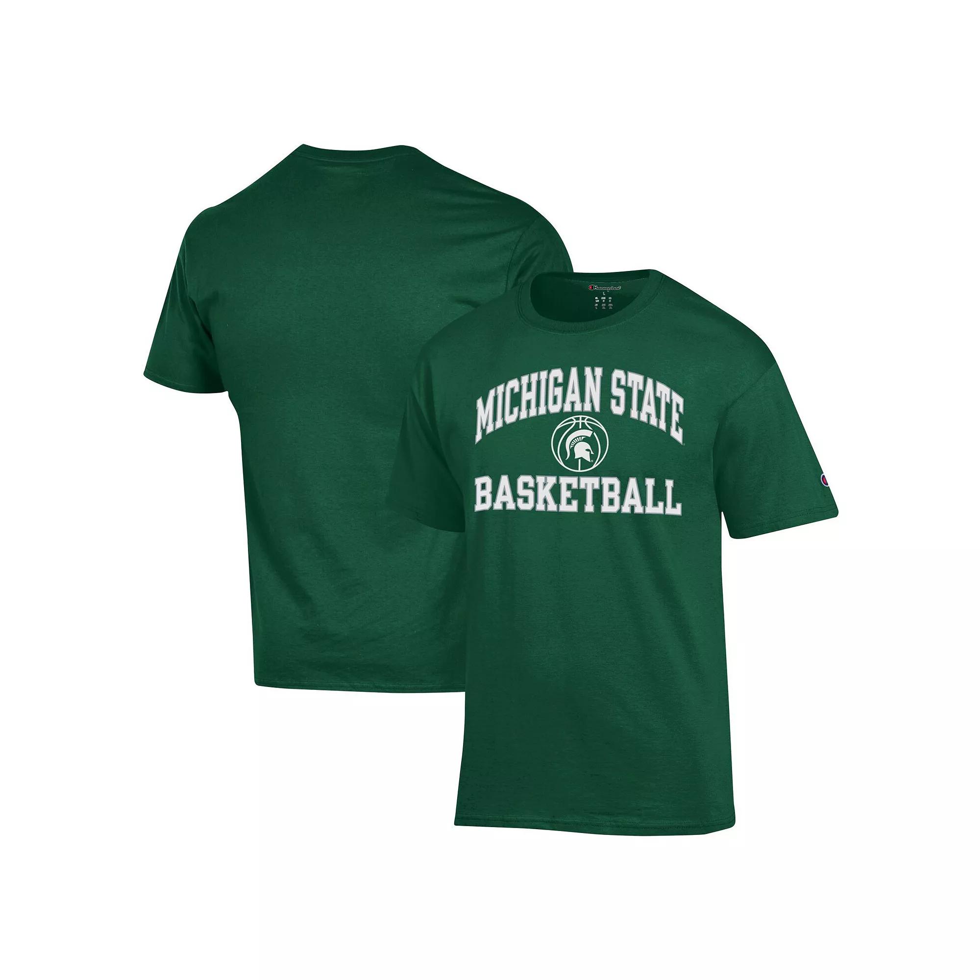 Men's Champion Green Michigan State Spartans Basketball Icon T-Shirt, Size: Large Product Image