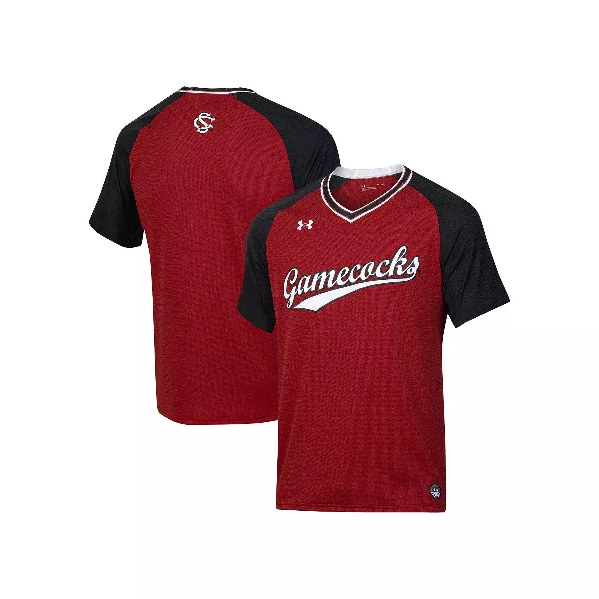 Men's Under Armour Garnet South Carolina Gamecocks Softball V-Neck Jersey,  Product Image