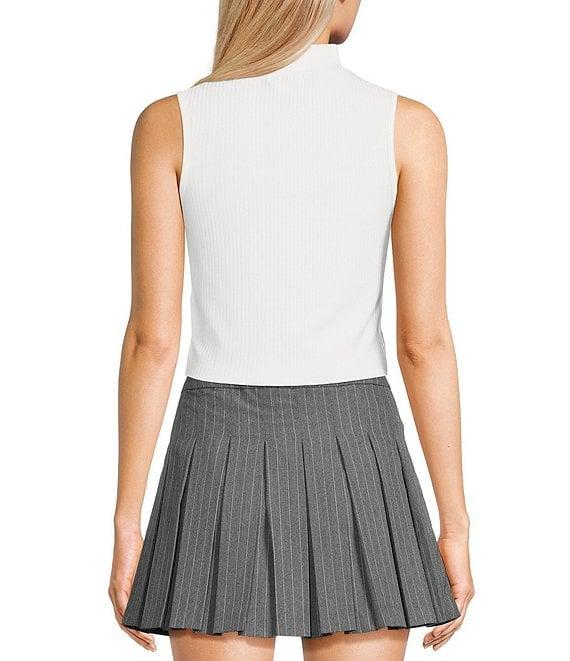 GB Mock Neck Ribbed Knit Tank Top Product Image