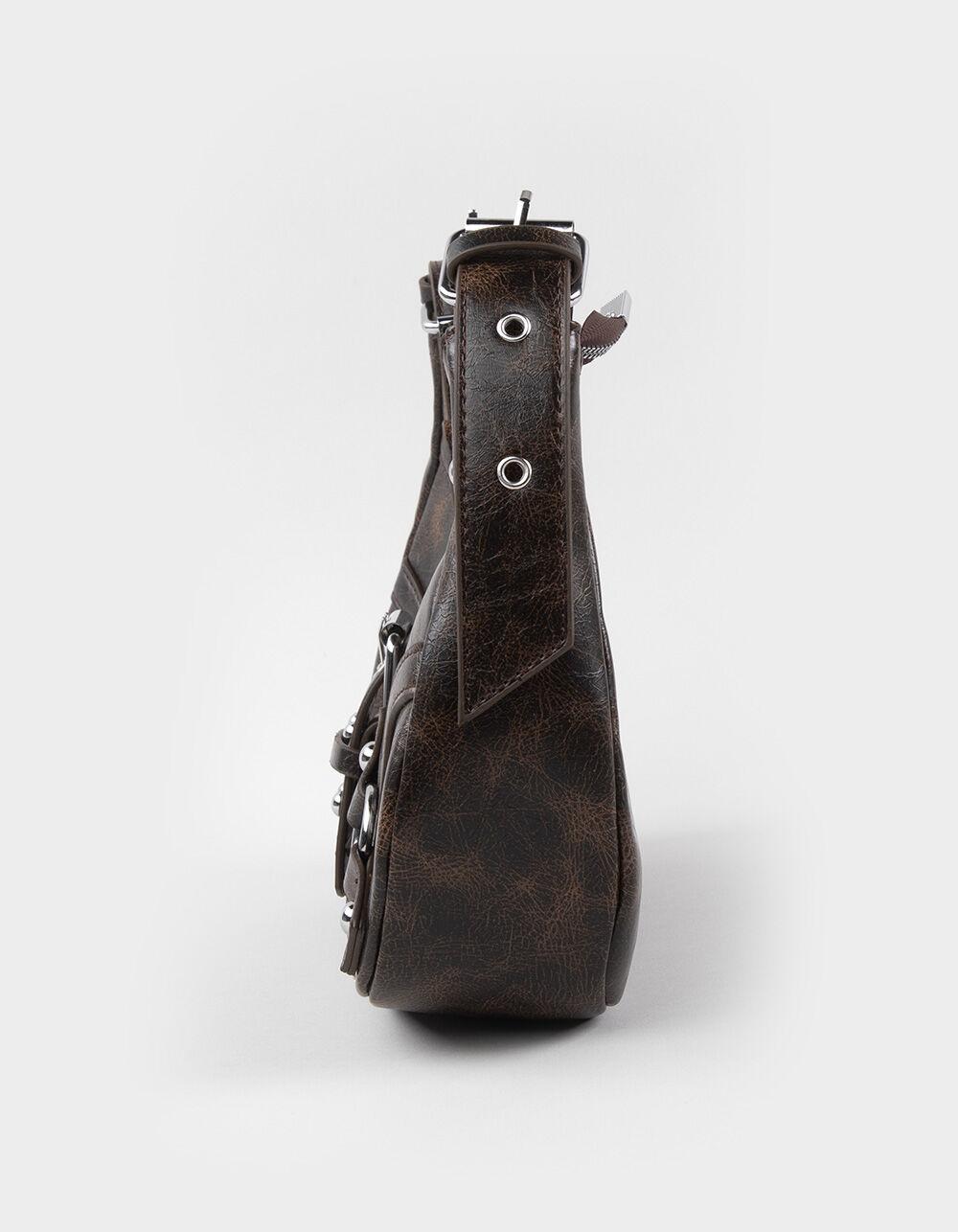 Buckle Shoulder Bag - BROWN Product Image