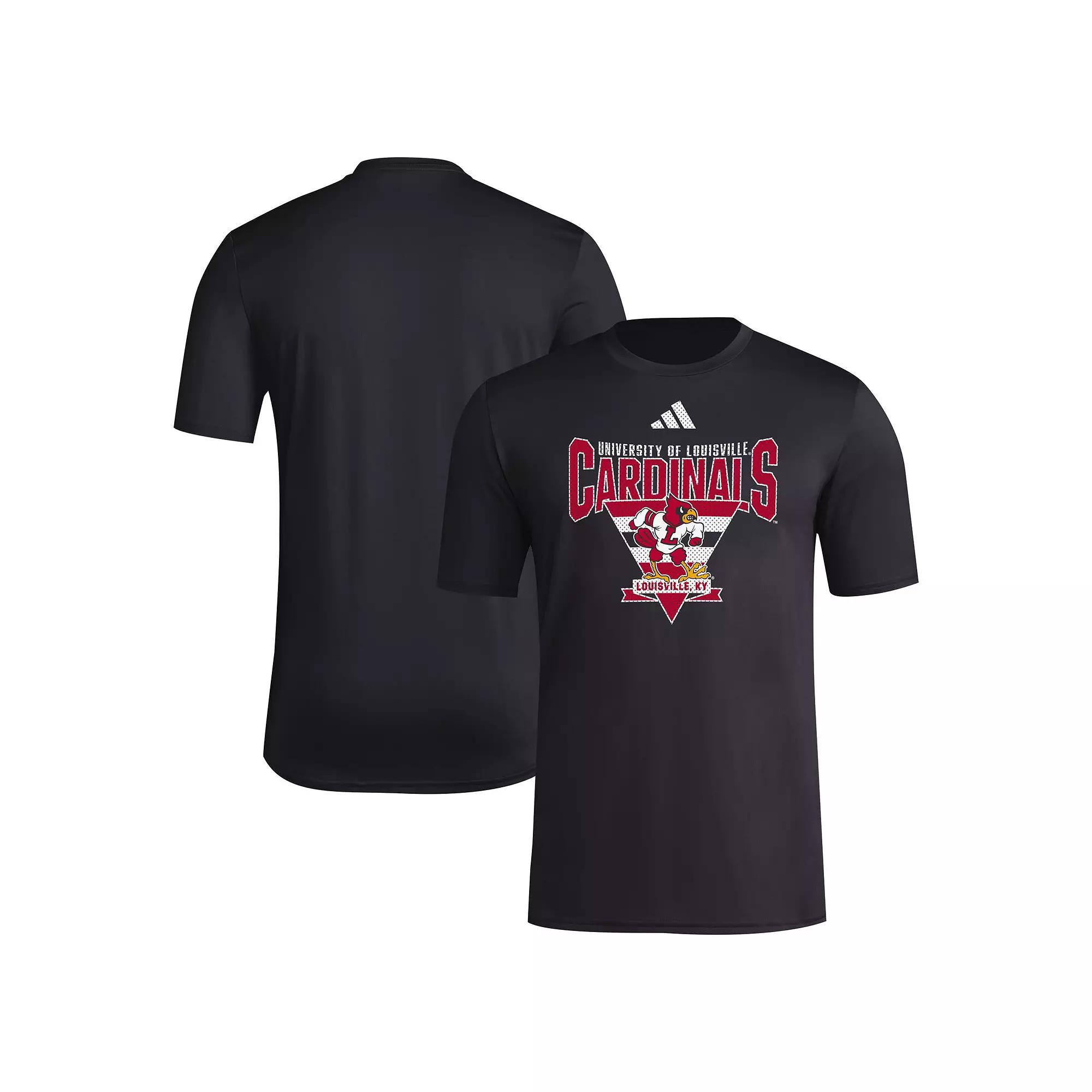 Men's adidas Black Louisville Cardinals 2024 Locker Trilateral Pre-Game T-Shirt, Size: Medium Product Image