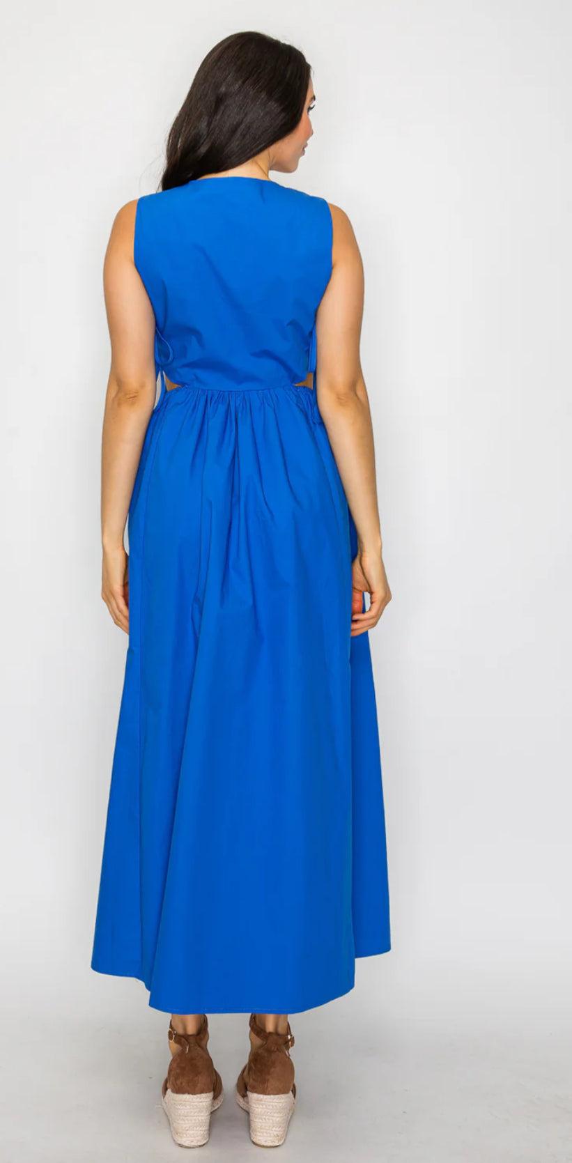 Meet Me In Santorini Aegean Blue Maxi Dress Product Image