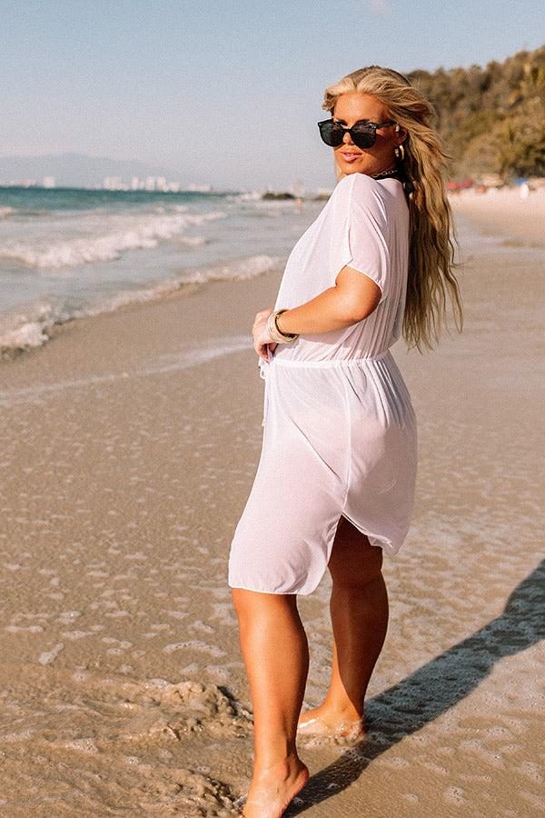 See You Poolside Mesh Cover Up in White Curves Product Image