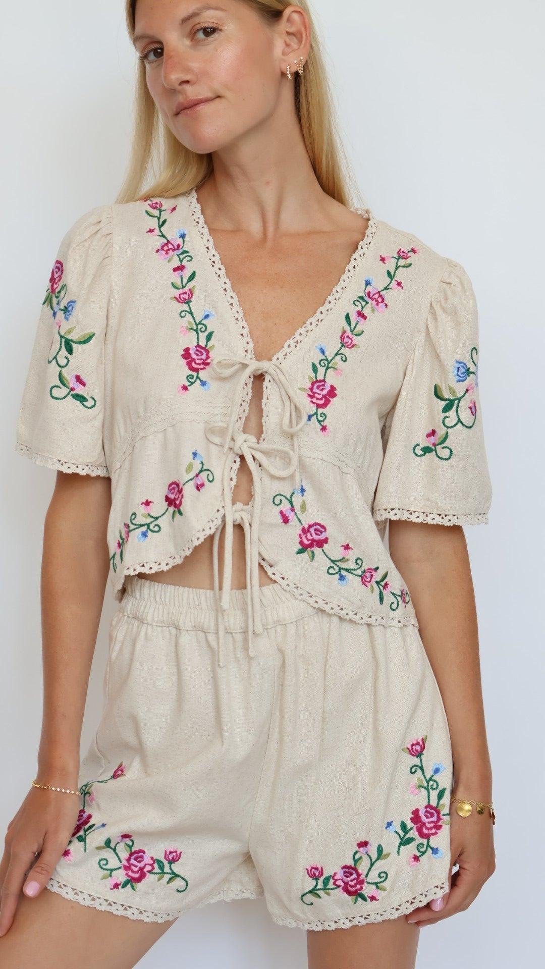 Embroidered Crop Top Product Image