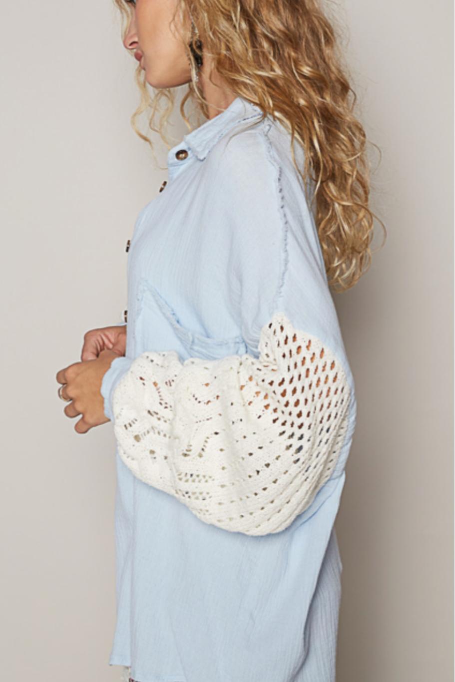 Crochet Dream Gauze Button Up Product Image